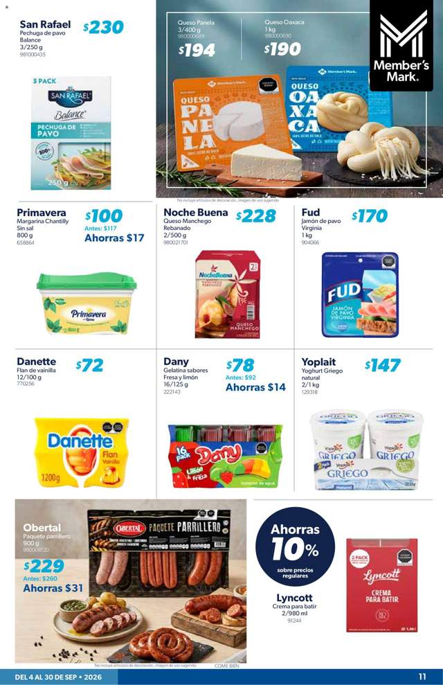 Nuevo catálogo de Sam's Club a partir del 04/09