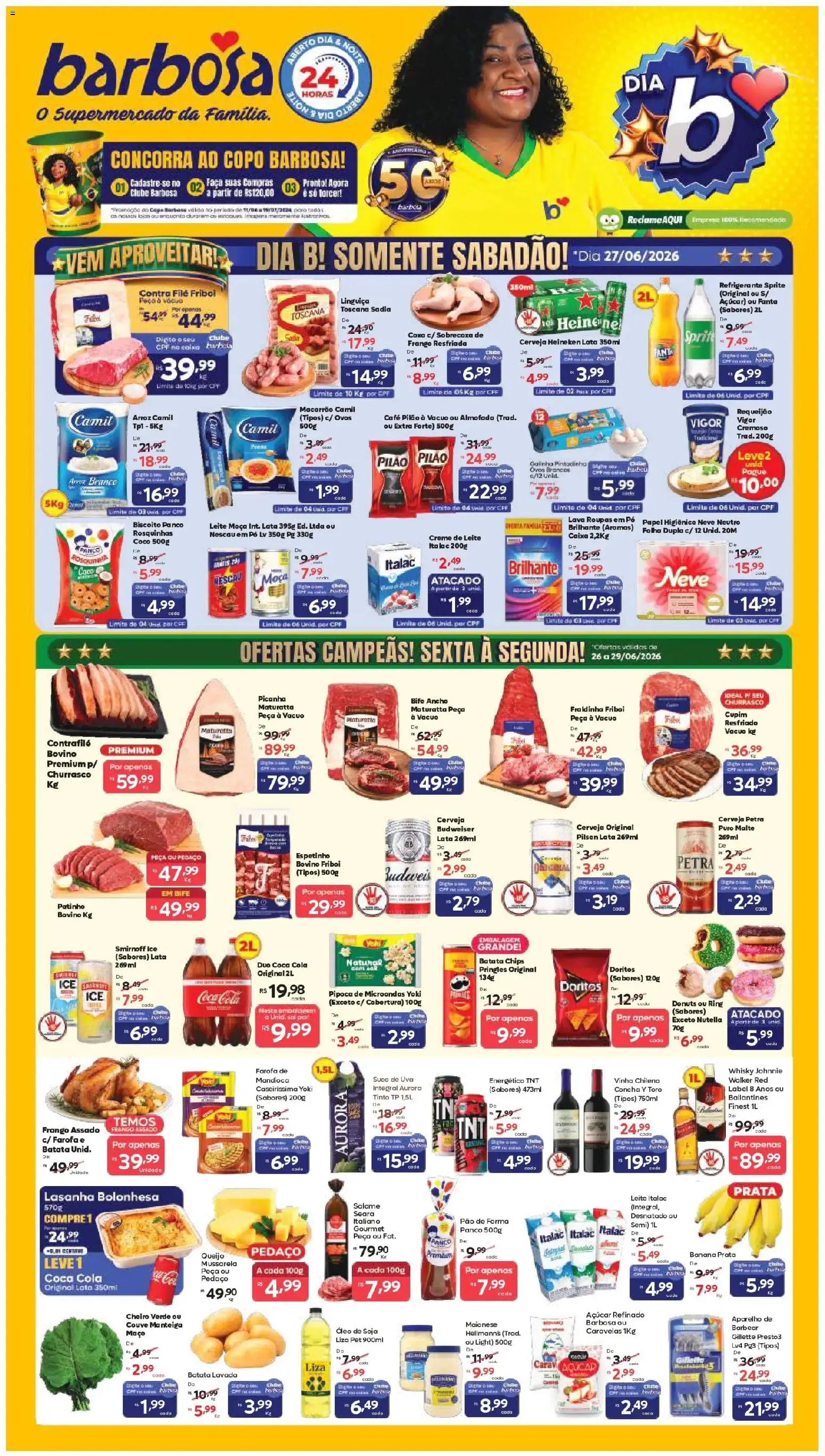 Pré-Visualização do folheto "Barbosa Supermercados ofertas Rede e Interior" da loja Barbosa Supermercados válido a partir de 26/06/2026