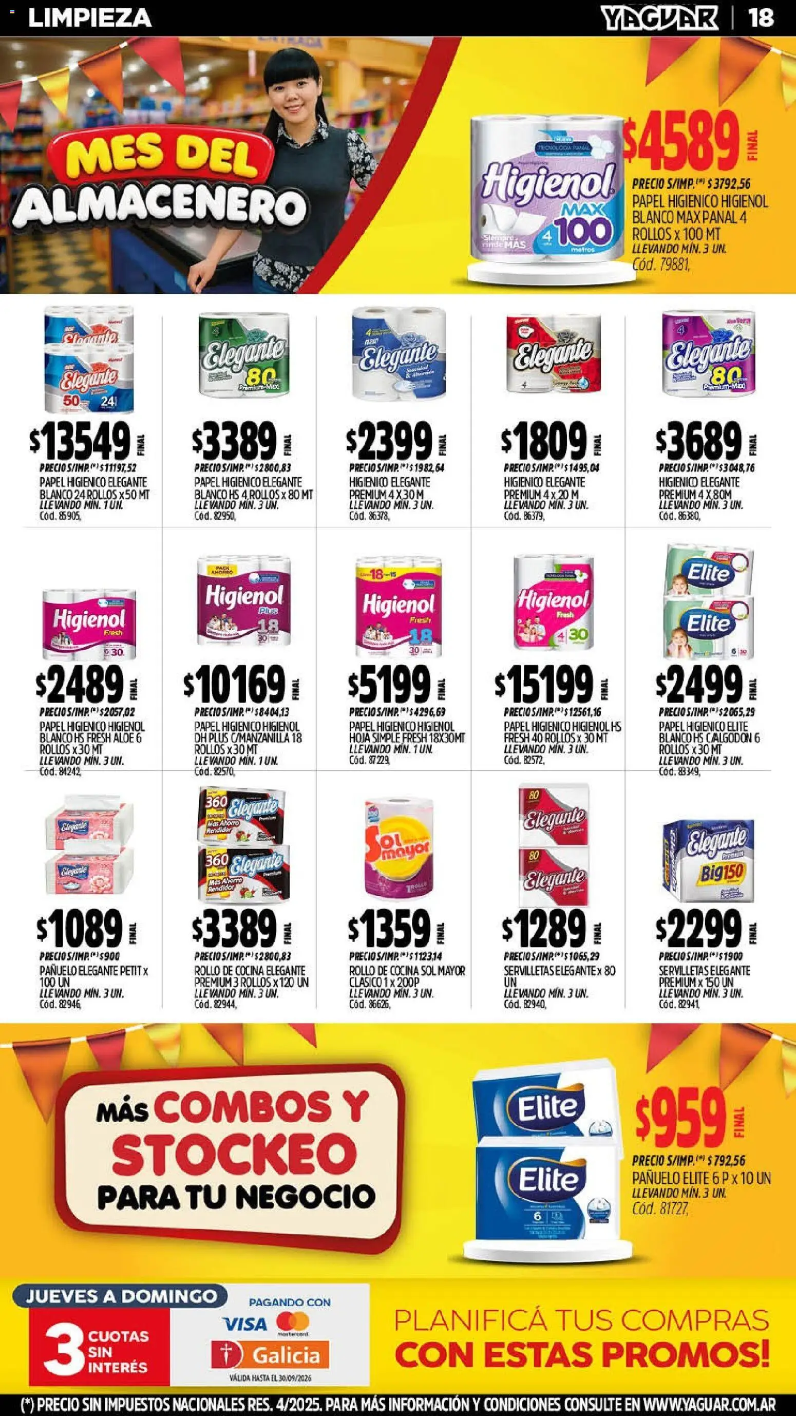 Vista previa del folleto de la tienda Yaguar válido desde el 07/09/2026 - Cocina, Papel higiénico, Pañuelo, Servilletas