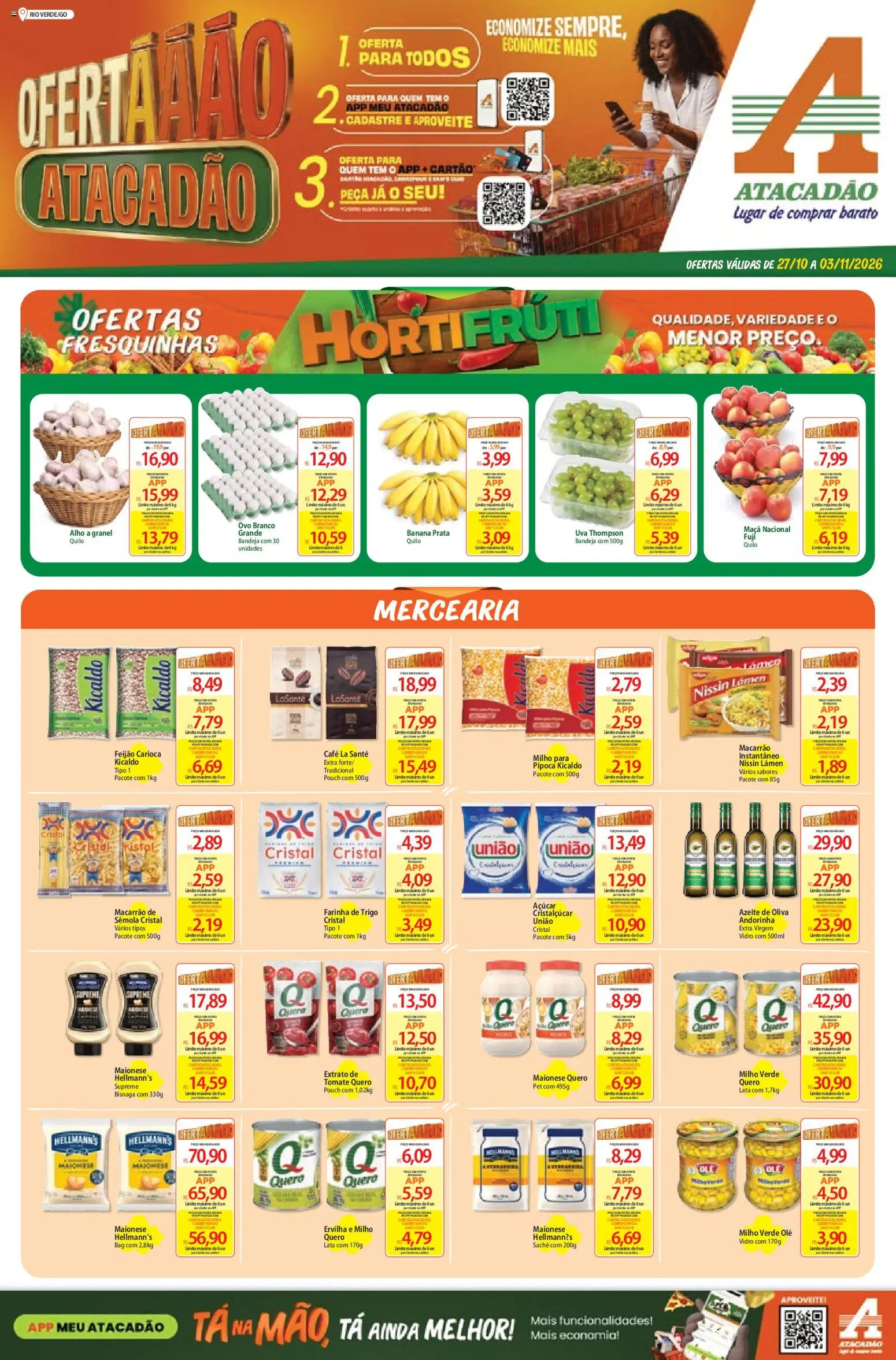 Pré-Visualização do folheto "Atacadão ofertas - GO" da loja Atacadão válido a partir de 27/10/2026