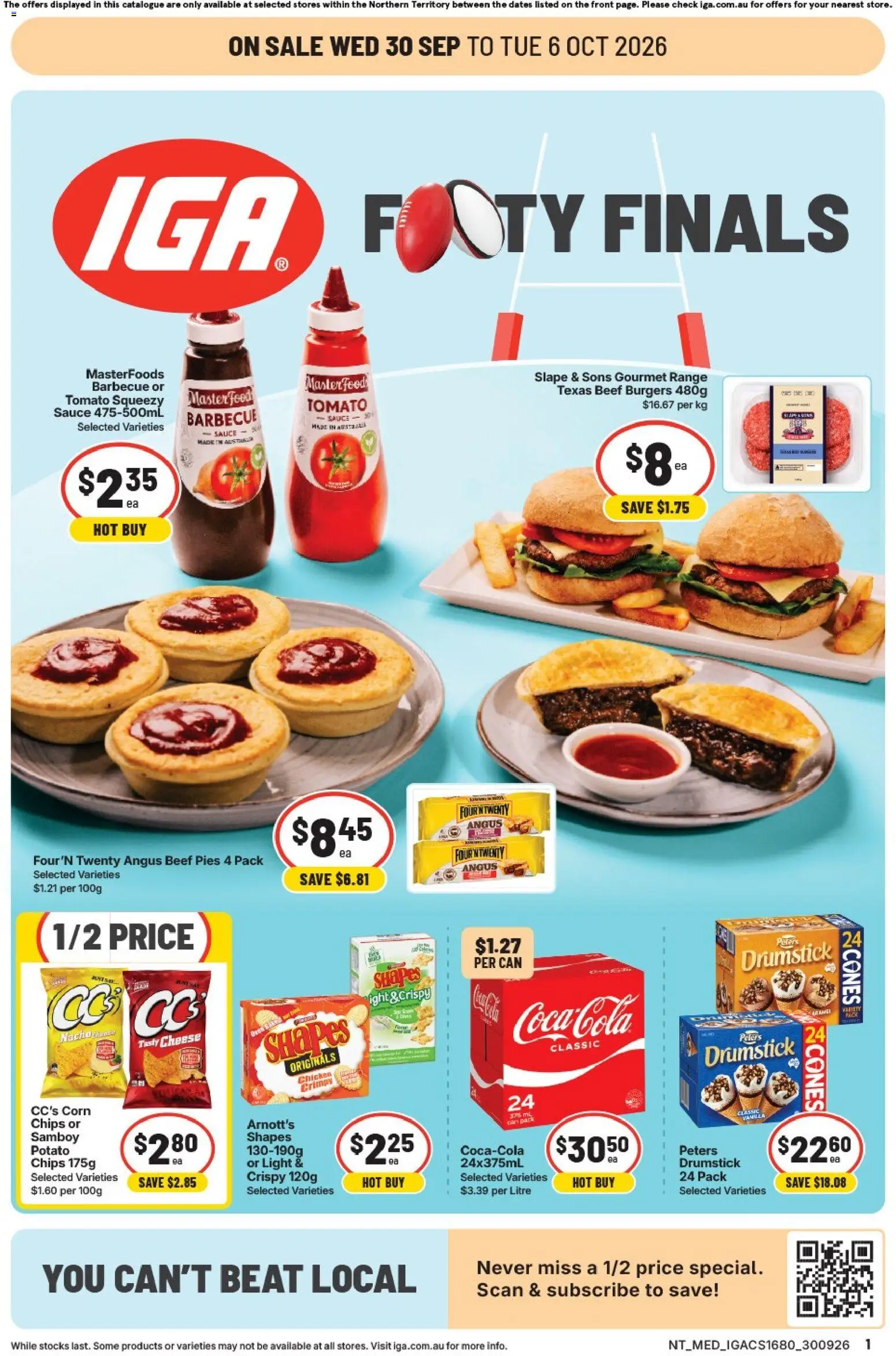 Preview of catalogue IGA catalogue Zuccoli from shop IGA valid 30/09/2026 - Food, Corn, Light, Cheese, Chicken, Chips, Tomato, Pies