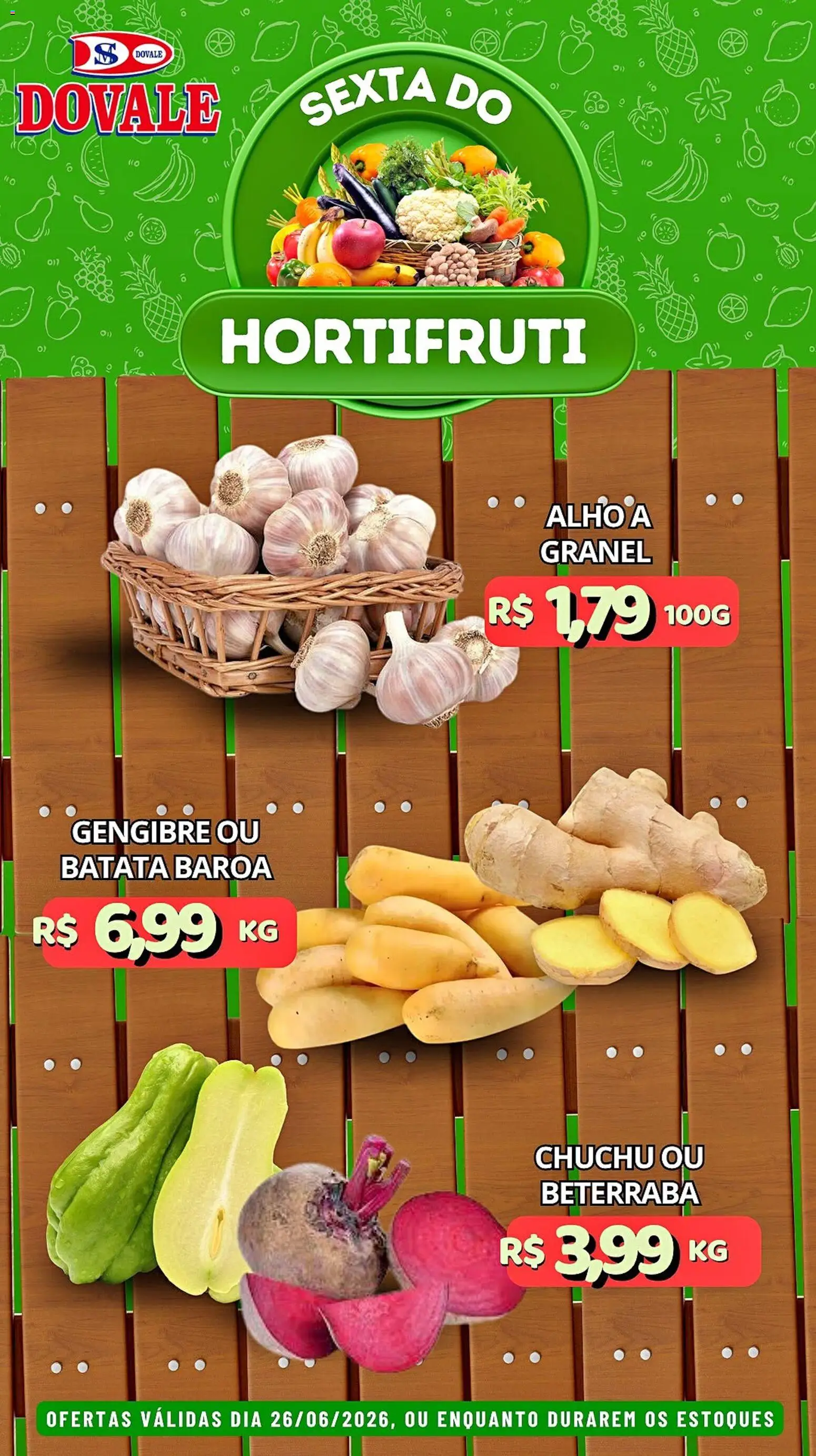 Pré-Visualização do folheto "Dovale ofertas Hortifruti" da loja Dovale válido a partir de 26/06/2026