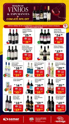 Pré-Visualização do folheto "Semar Supermercado ofertas Vinhos" da loja Semar Supermercado válido a partir de 07/08/2026