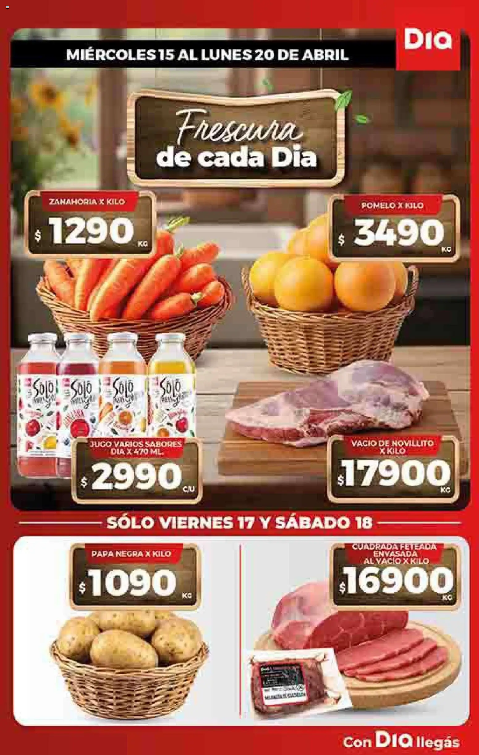 Vista previa del folleto de la tienda Dia válido desde el 15/04/2026 - Papa, Zanahoria, Pomelo