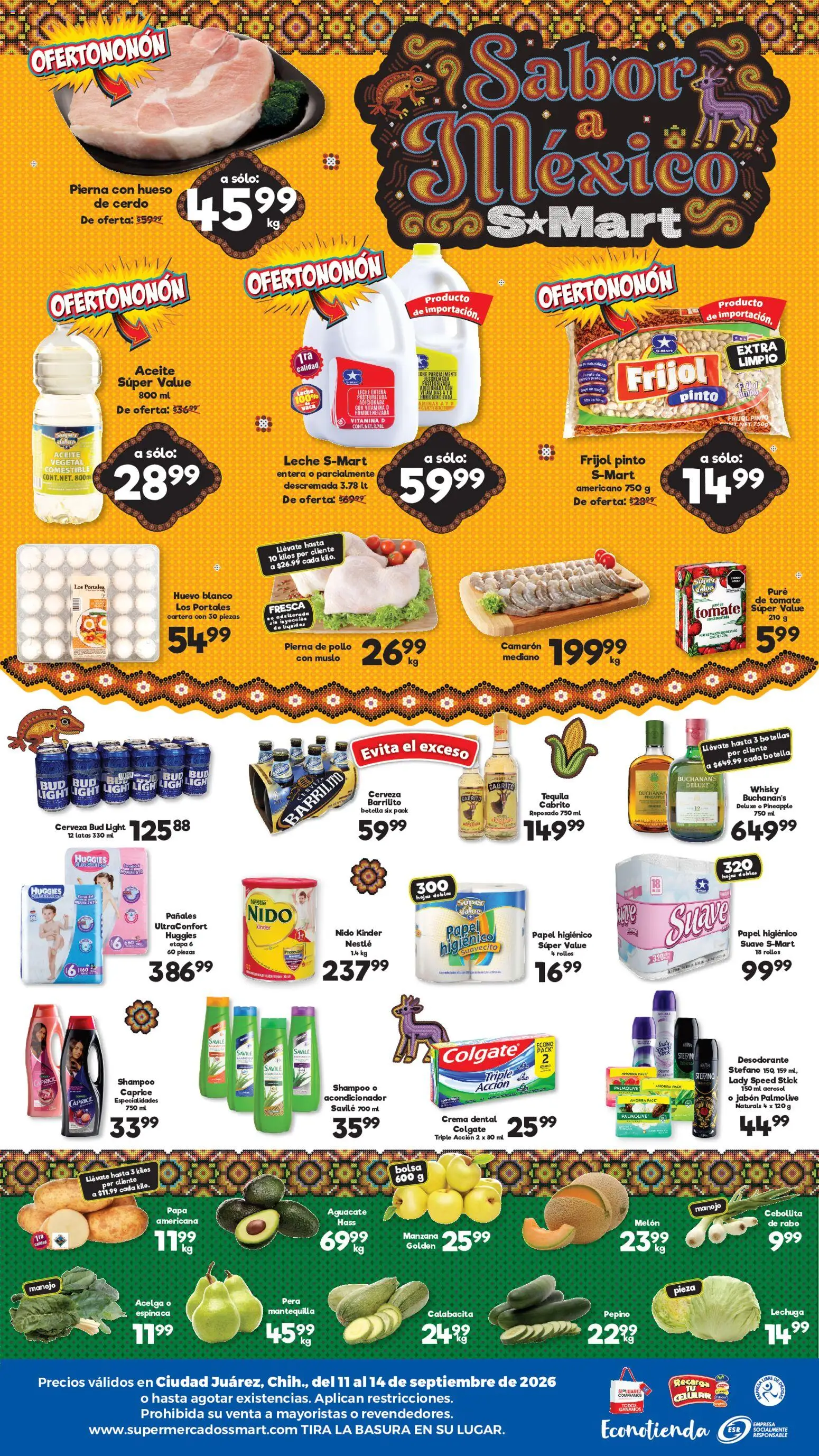Vista previa las ofertas de la tienda S-Mart - S-Mart folleto Juárez desde el 11/09/2026 