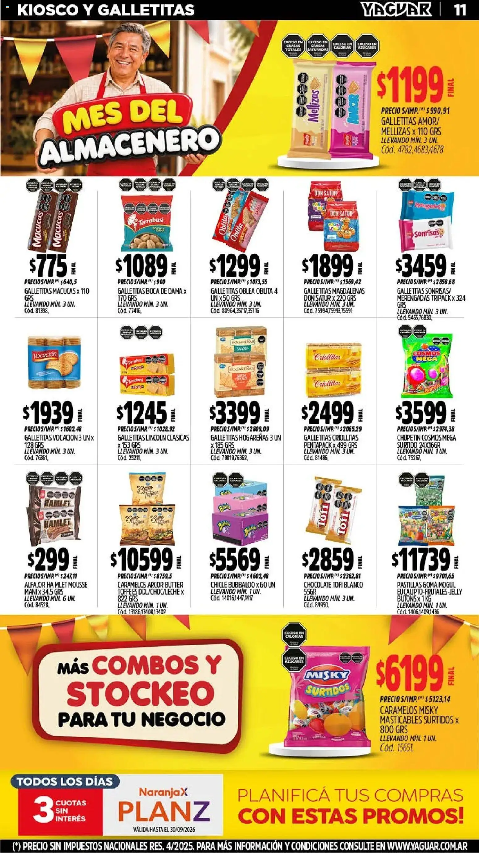 Vista previa del folleto de la tienda Yaguar válido desde el 28/09/2026 - Chocolate, Alfajor, Galletitas, Mani, Mousse, Chicle