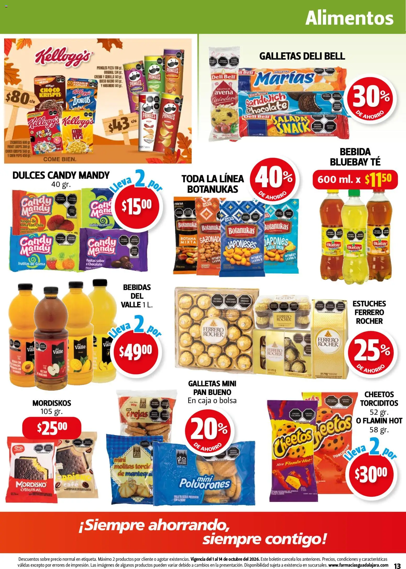 Vista previa las ofertas de la tienda Farmacia Guadalajara - Farmacia Guadalajara catálogo desde el 01/10/2026 - Pizza, Café, Dulces, Galletas, Azúcar, Chile, Limón, Avena