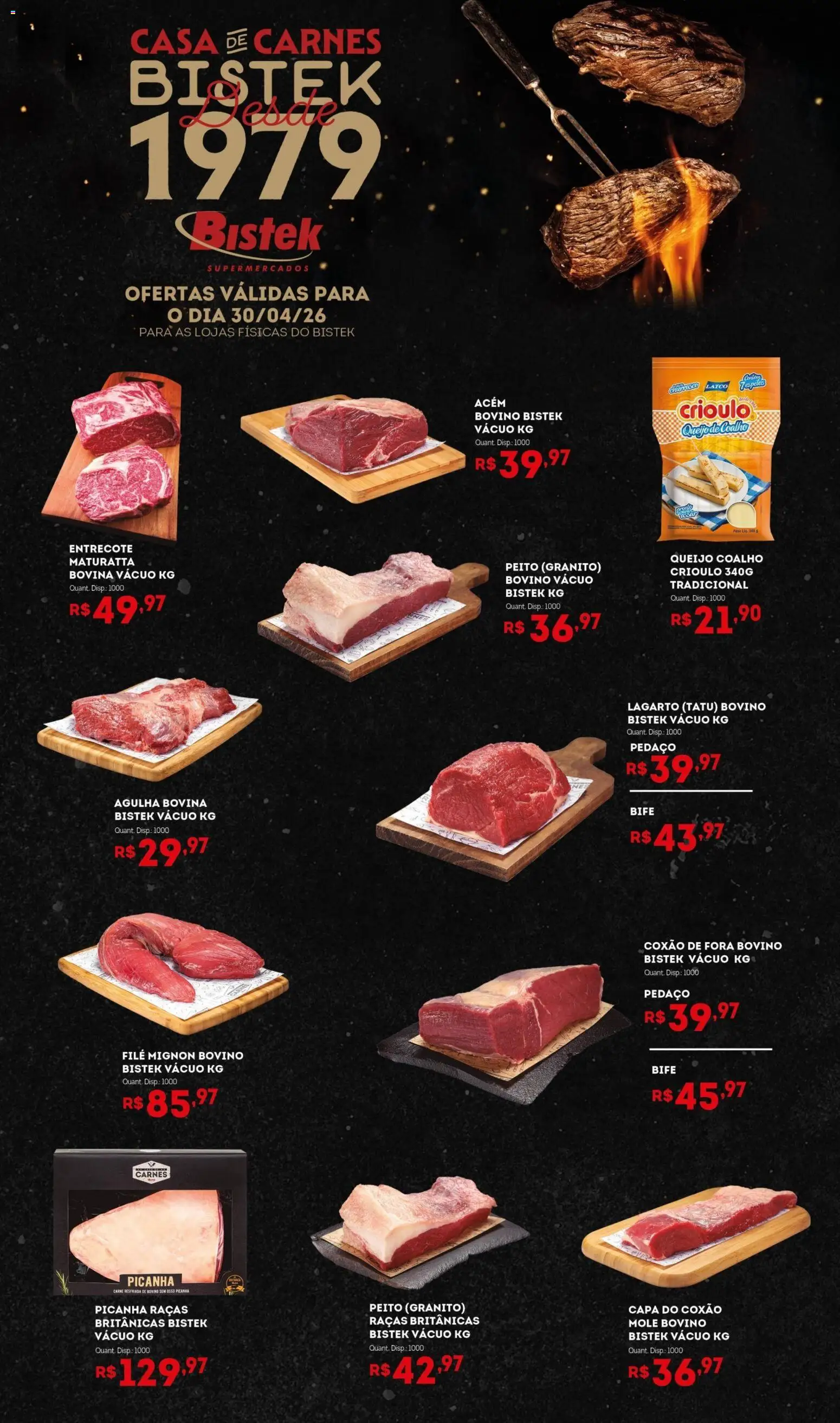 Pré-Visualização do folheto "Bistek Supermercados ofertas Quinta das Carnes" da loja Bistek Supermercados válido a partir de 30/04/2026