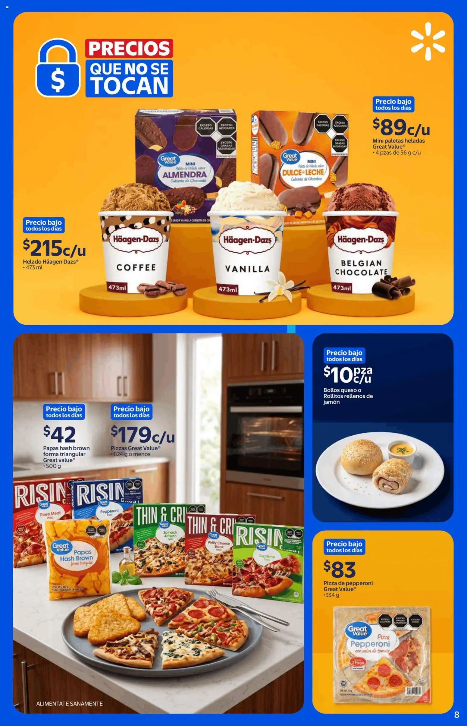 Vista previa las ofertas de la tienda Walmart - Walmart folleto Precios que no se tocan desde el 21/09/2026 - Helado, Dulce, Leche, Queso, Paletas, Paleta, Steak, Almendra