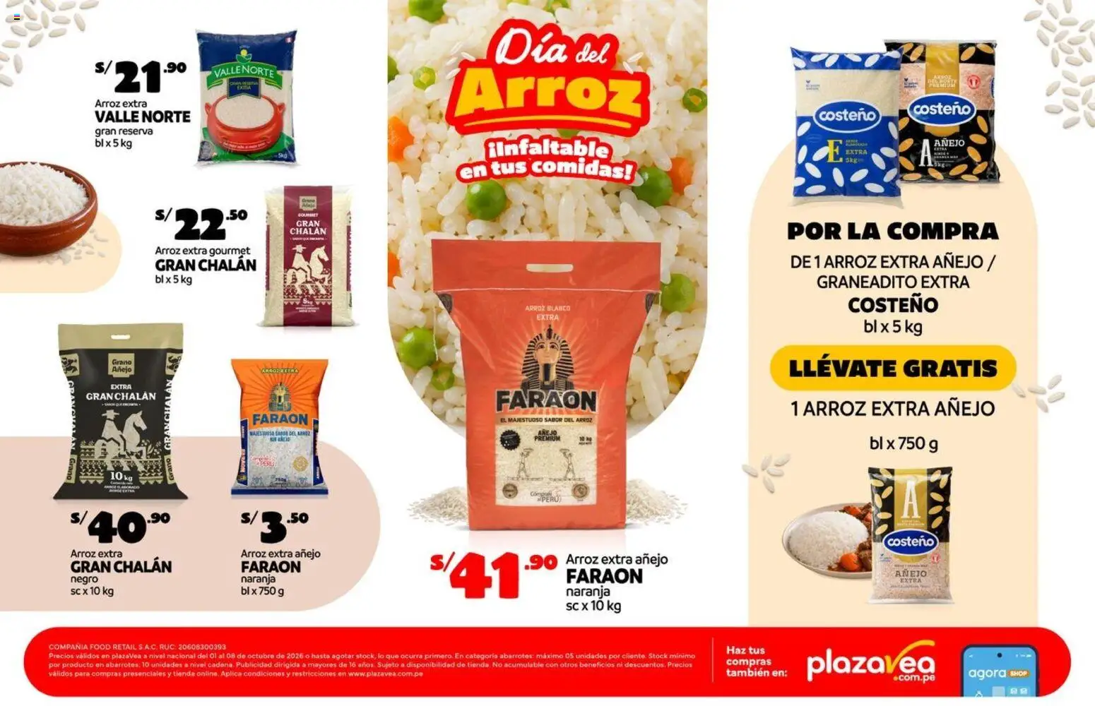 Vista previa de Catálogo Plaza Vea - Aviso día del arroz de la tienda Plaza Vea válido desde 01/10/2026 - Arroz