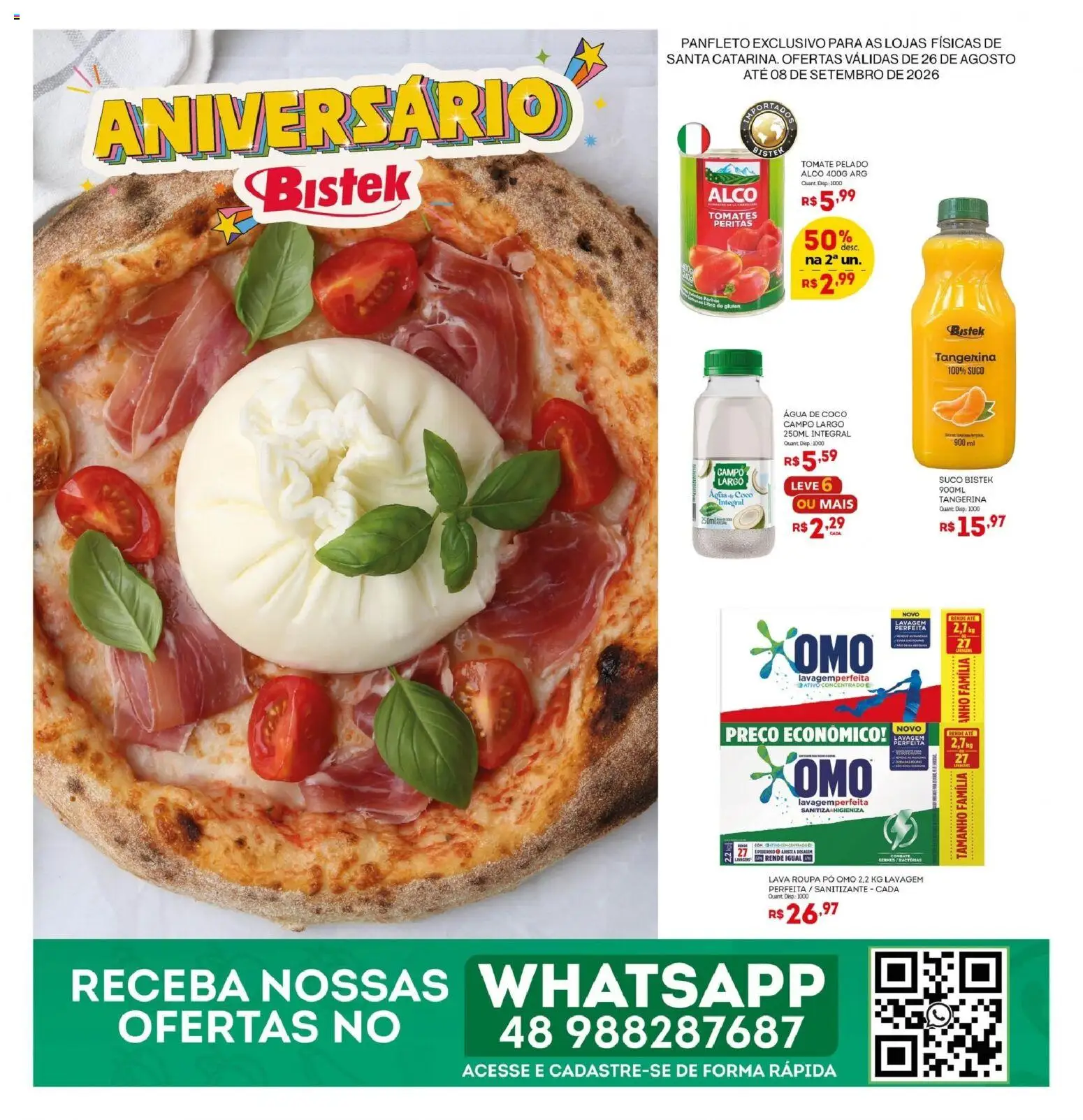 Pré-Visualização do folheto "Bistek Supermercados ofertas Quinzenal" da loja Bistek Supermercados válido a partir de 26/08/2026