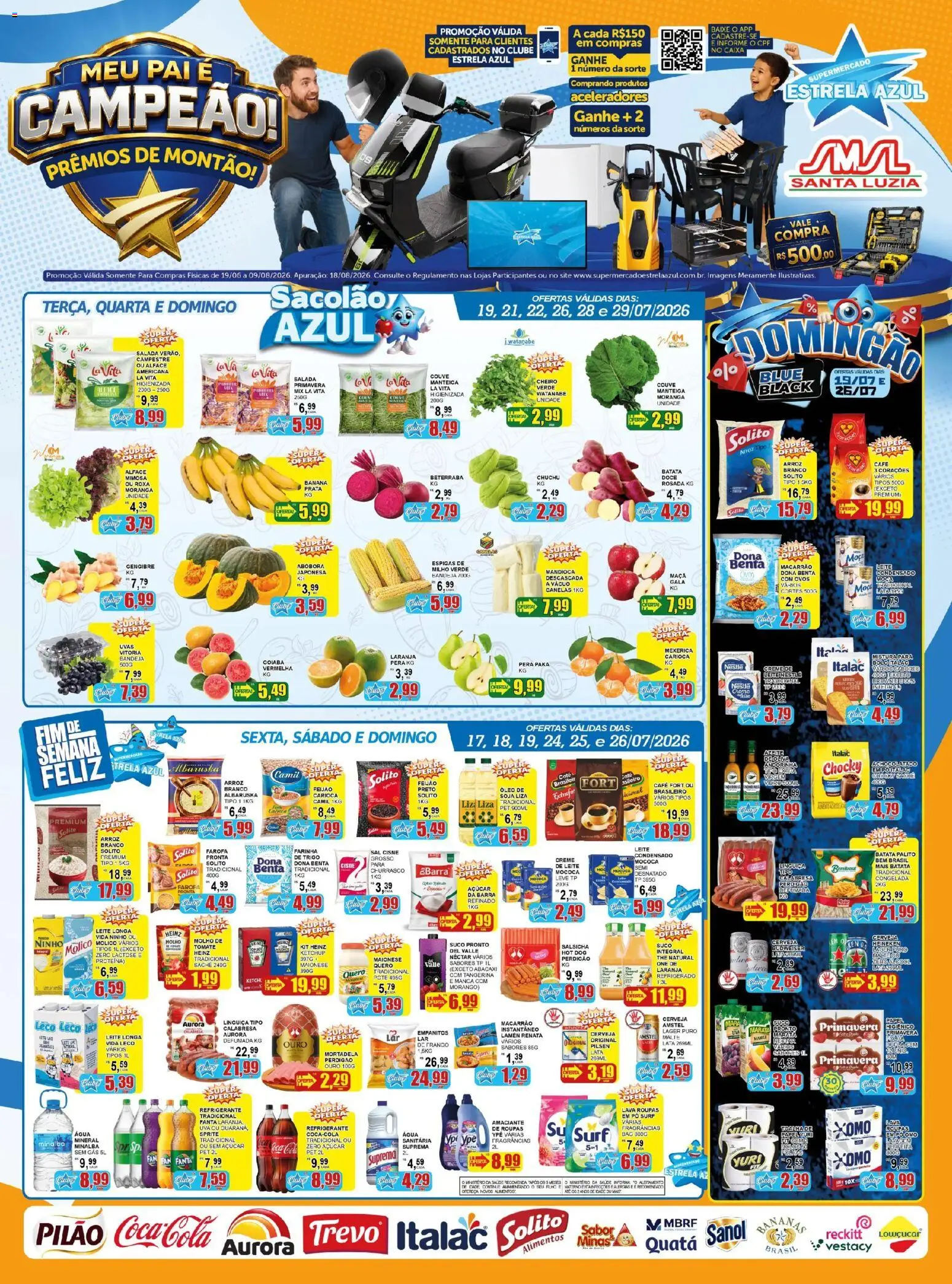 Pré-Visualização do folheto "Estrela Azul - Ofertas da semana" da loja Estrela Azul válido a partir de 16/07/2026 - Batata, Pera, Mandioca, Creme, Alface, Amaciante, Bandeja, Milho verde