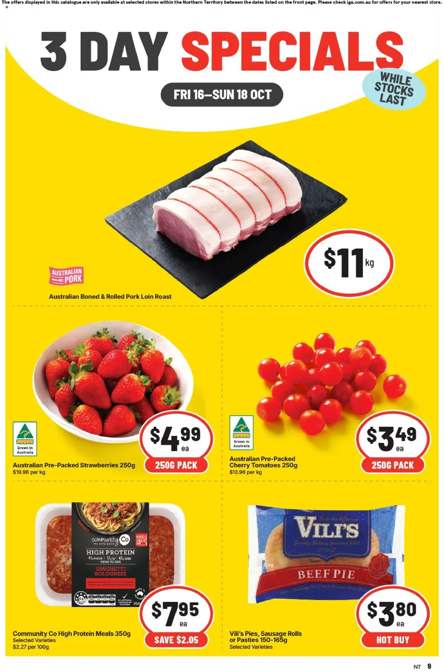 Preview of catalogue IGA 3 Day Specials NT from shop IGA valid 16/10/2026