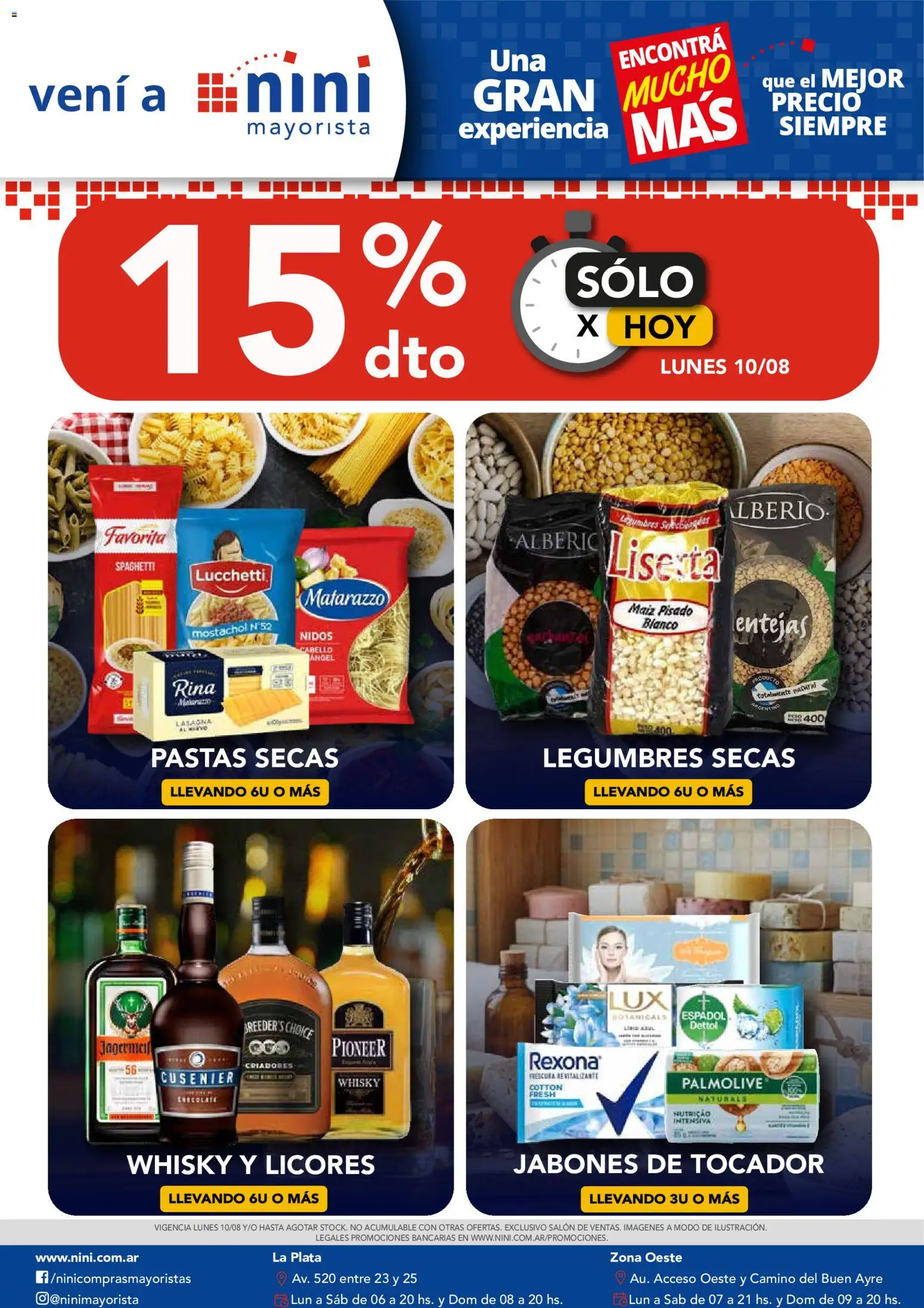 Vista previa del folleto de la tienda NINI Mayorista válido desde el 10/08/2026 - Whisky, Legumbres, Maiz, Spaghetti