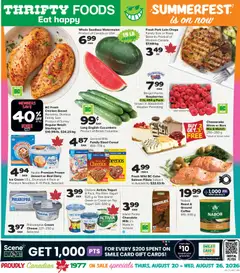 Un aperçu du dépliant Thrifty Foods weekly flyer / circulaire du magasin Thrifty Foods est valide à partir 20 août 2026
