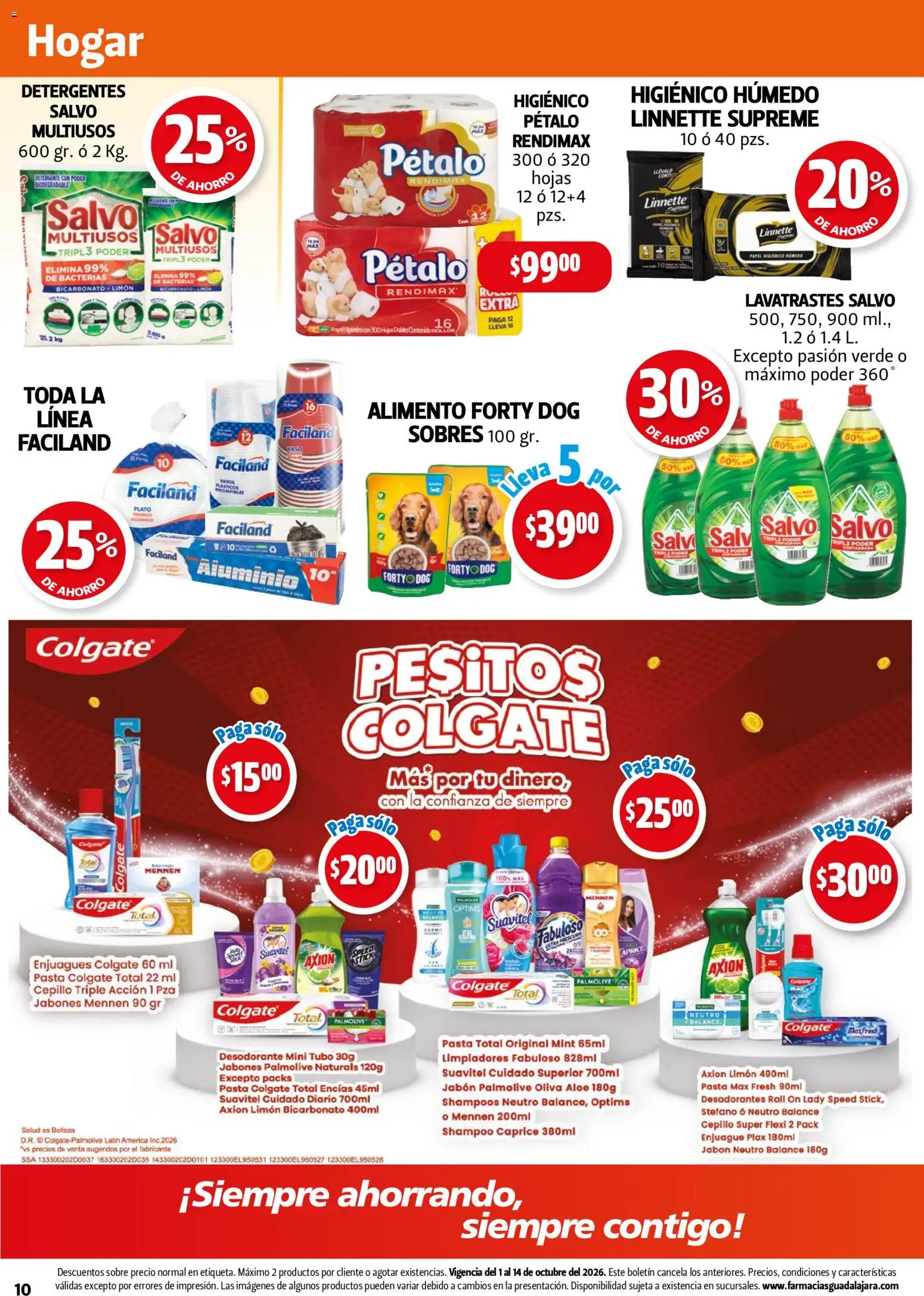 Vista previa las ofertas de la tienda Farmacia Guadalajara - Farmacia Guadalajara catálogo desde el 01/10/2026 - Shampoo, Limón, Pasta, Desodorante, Jabón, Detergente, Cepillo, Vasos