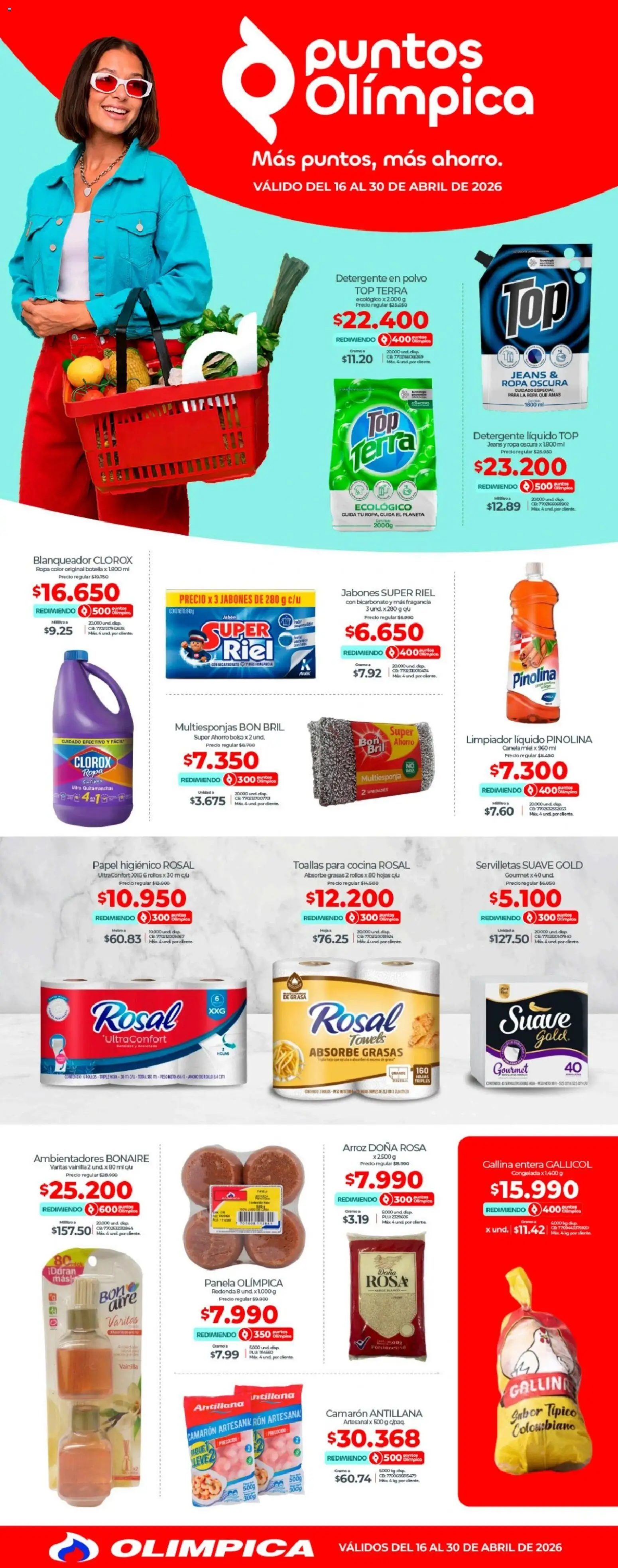  Vista previa del prospecto Olímpica catálogo - Más puntos, más ahorro del almacen Olímpica válida del 16/04/2026 al 30/04/2026