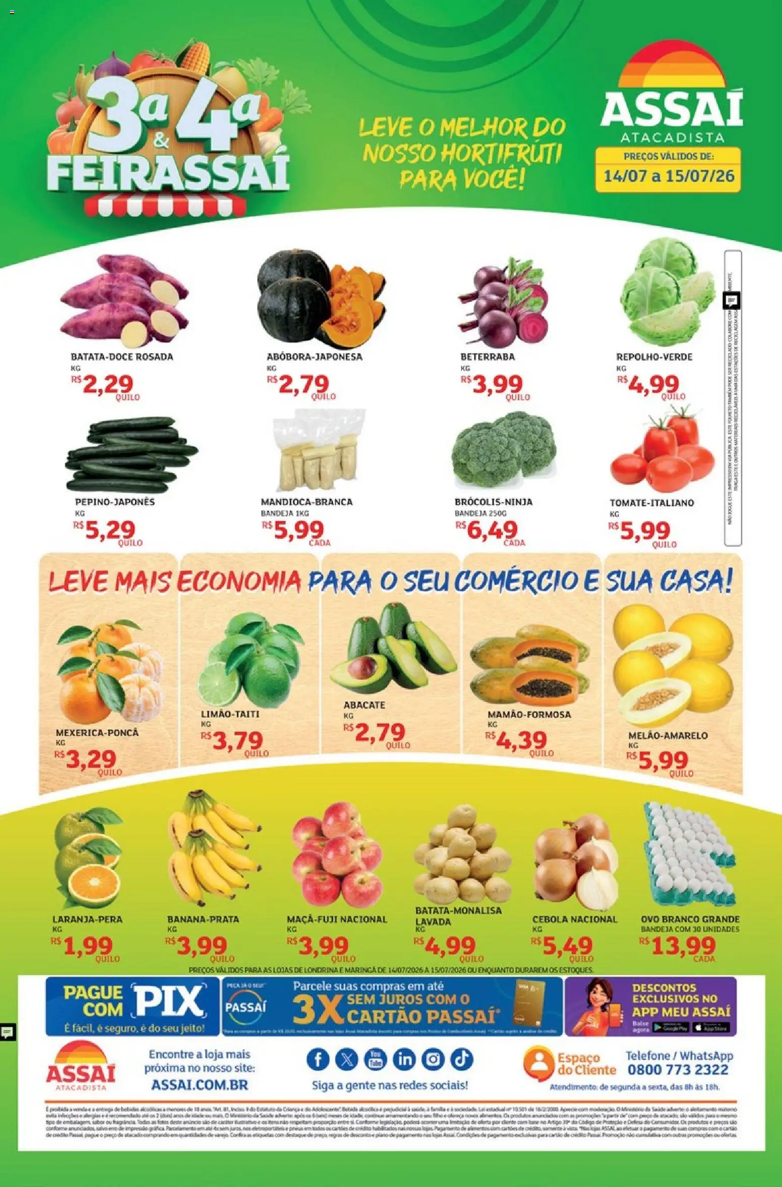 Pré-Visualização do folheto "Assaí Atacadista ofertas - PR" da loja Assaí Atacadista válido a partir de 14/07/2026