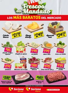 Vista previa las ofertas de la tienda Soriana - Soriana Frescos del Mandado Mercado: Ver, Tab, Chis, Camp, Yuc y Q. Roo desde el 19/05/2026 