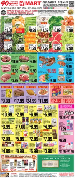 Ad Preview of Hmart Hmart Weekly Ad - ENGLISH/KOREAN - AZ from 09/17/2026