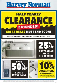 Preview of catalogue Harvey Norman catalogue Bathroom from shop Harvey Norman valid 01/07/2026