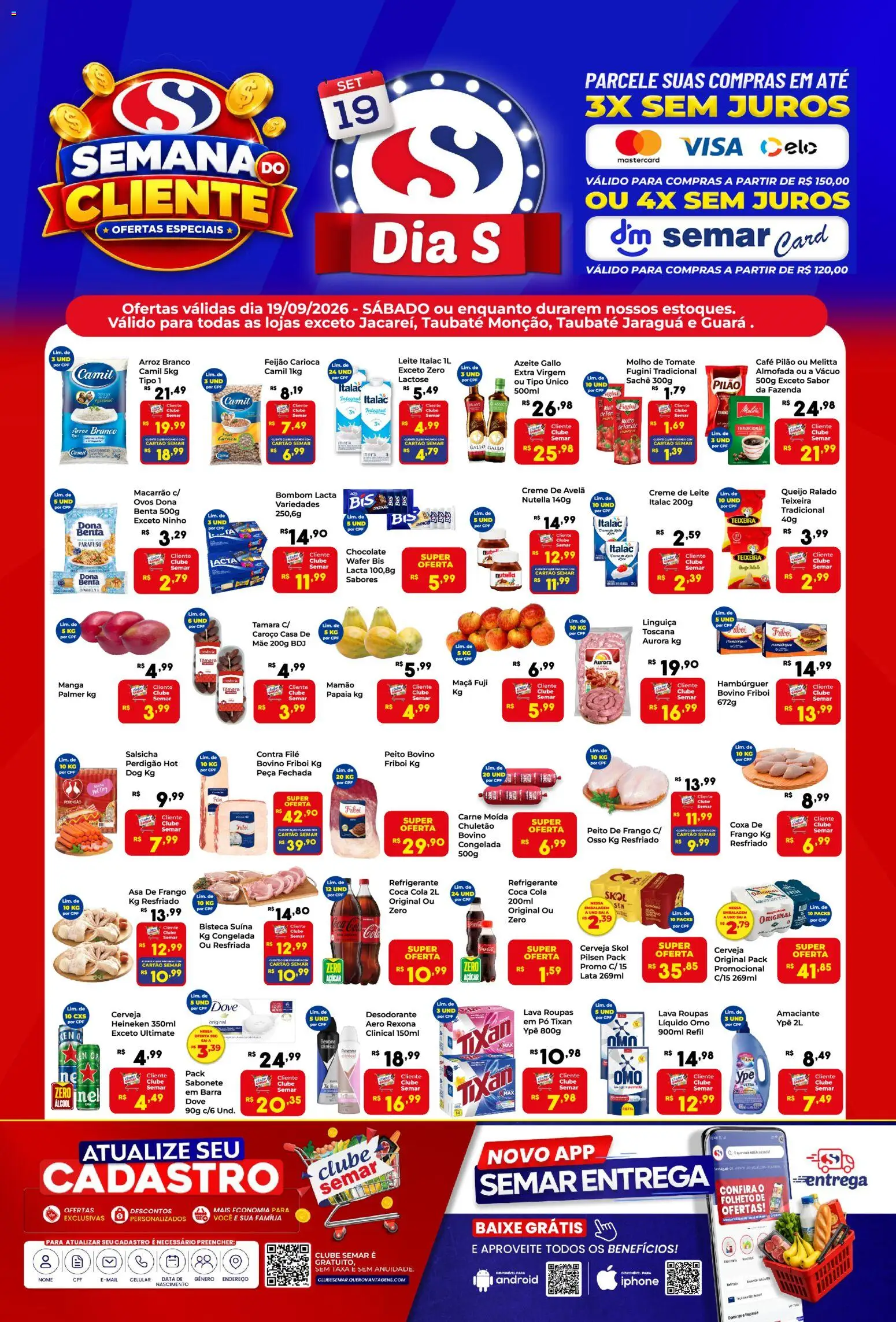 Pré-Visualização do folheto "Semar Supermercado - Ofertas da semana" da loja Semar Supermercado válido a partir de 19/09/2026