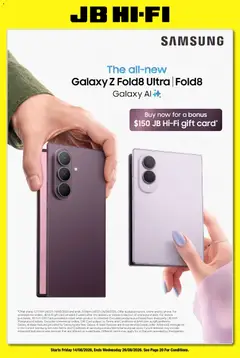 Preview of catalogue JB Hi-Fi Samsung Galazy Z Fold8 from shop JB Hi-Fi valid 14/08/2026