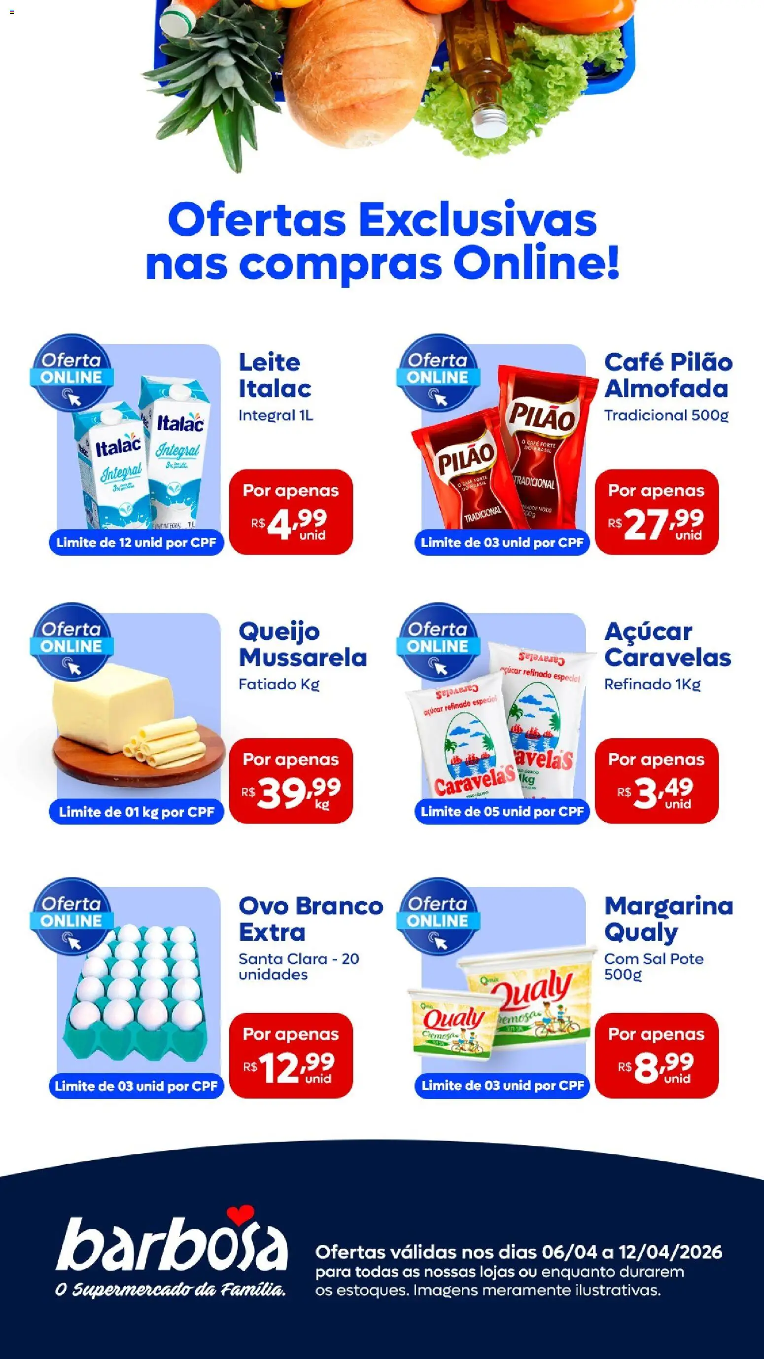 Pré-Visualização do folheto "Barbosa Supermercados ofertas Exclusivas Compras No Site" da loja Barbosa Supermercados válido a partir de 06/04/2026