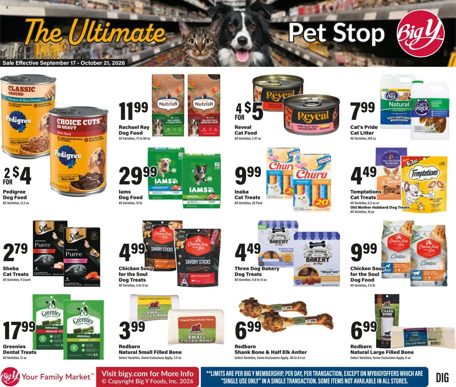 Ad Preview of Big Y Big Y Pet Shop from 09/17/2026