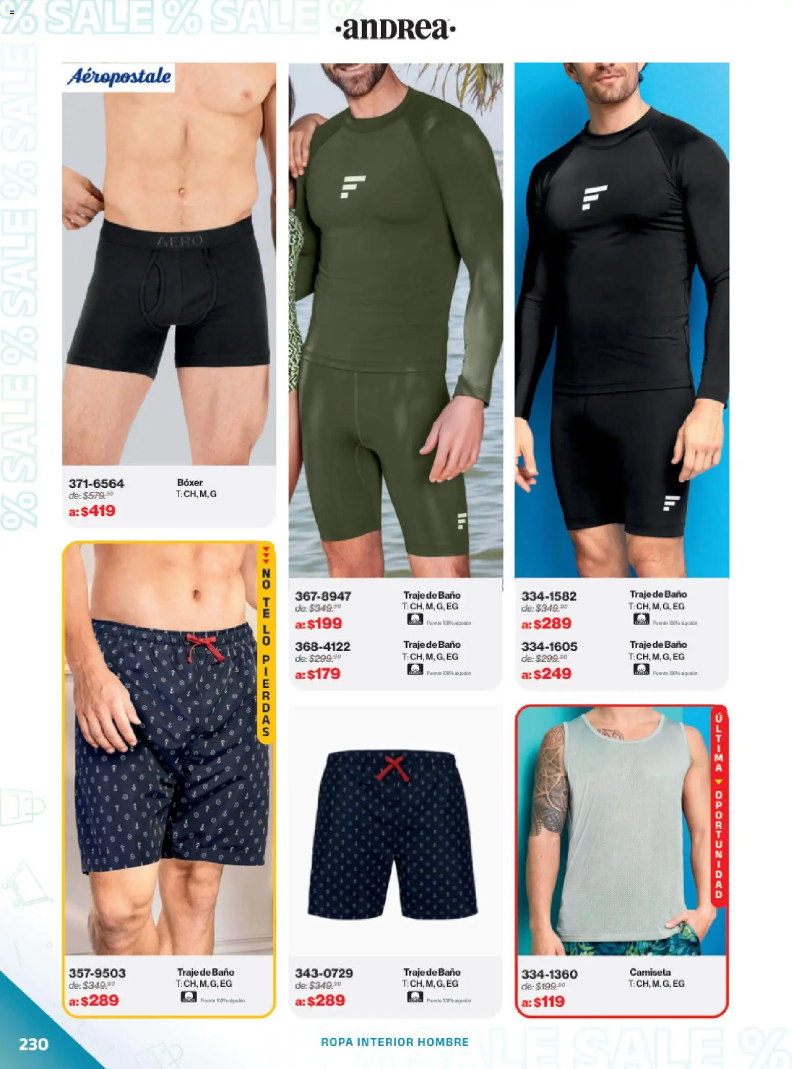 Vista previa las ofertas de la tienda Andrea - Catálogo Outlet desde el 21/12/2025 - Baño, Ropa, Traje de baño, Traje, Camiseta, Ropa interior