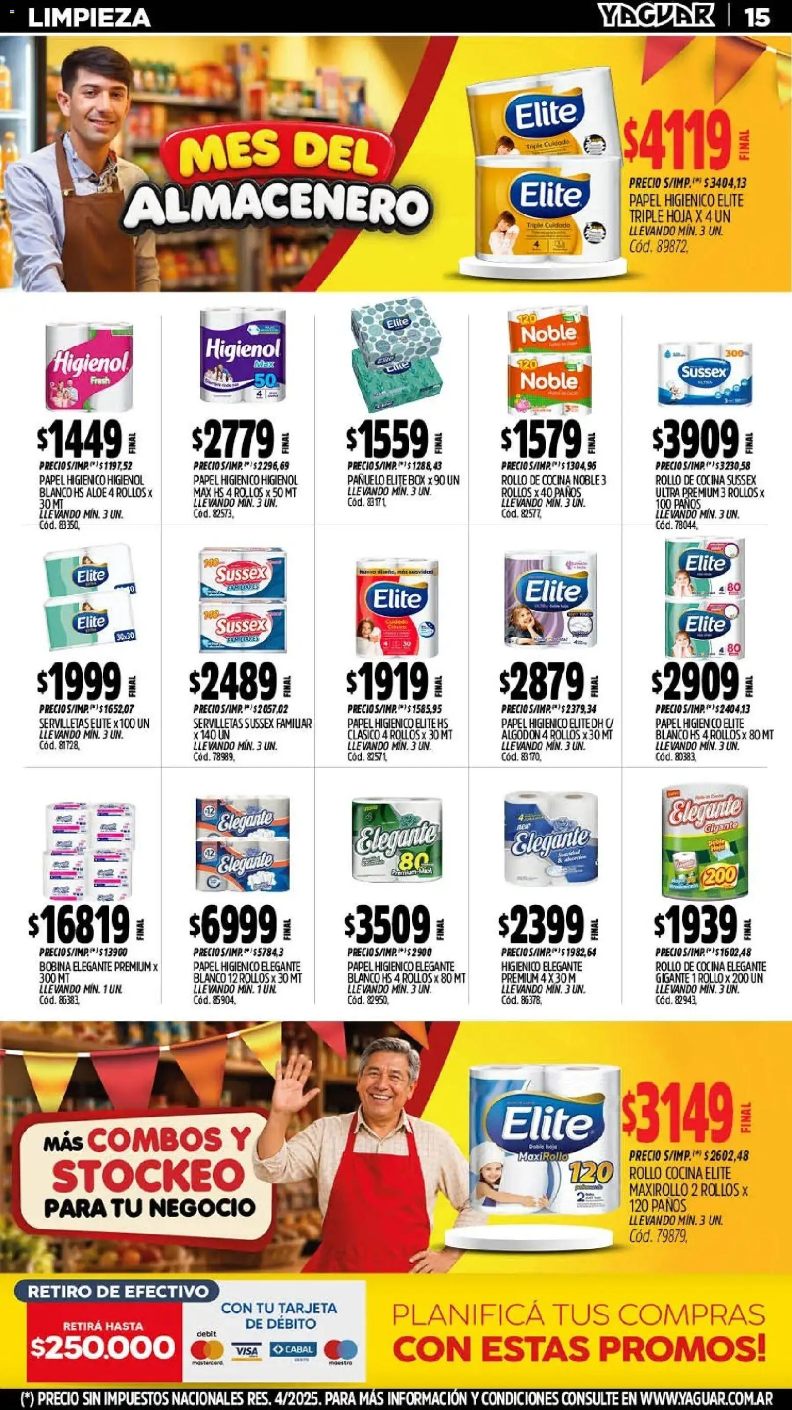 Vista previa del folleto de la tienda Yaguar válido desde el 28/09/2026 - Cocina, Papel higiénico, Algodón, Pañuelo, Servilletas