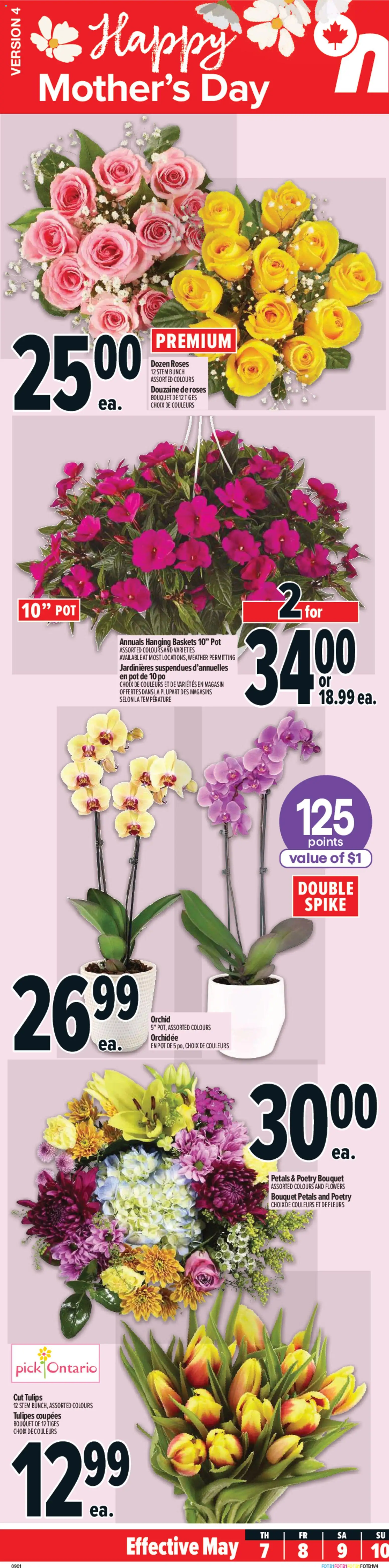 Preview of leaflet Metro weekly flyer - Trois-Pistoles from shop Metro is valid from May 07, 2026 - Flowers, Tulips, Orchid