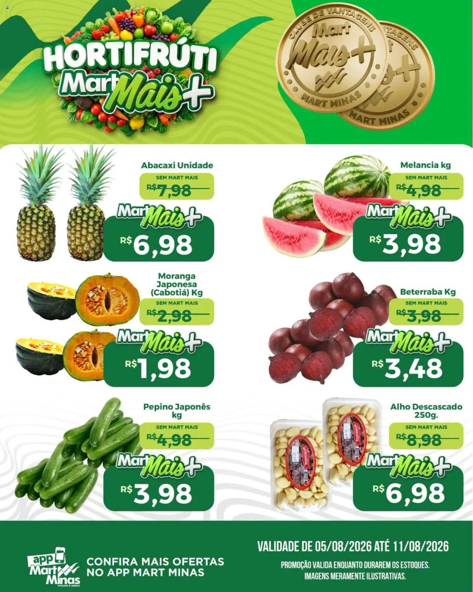 Pré-Visualização do folheto "Mart Minas ofertas Hortifruti" da loja Mart Minas válido a partir de 05/08/2026