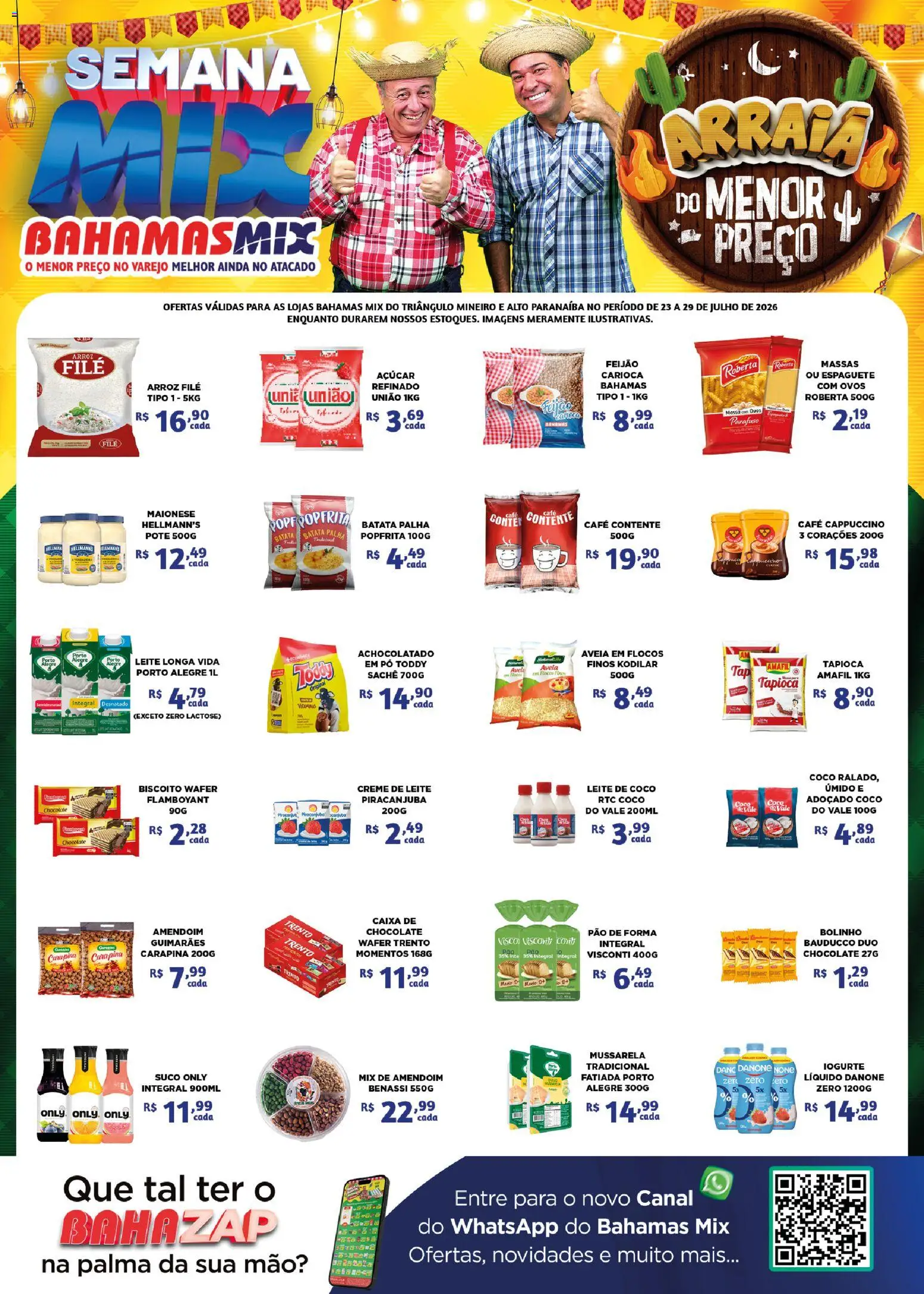Pré-Visualização do folheto "Bahamas Mix - Ofertas da semana" da loja Bahamas Mix válido a partir de 23/07/2026 - Caixa, Tapioca, Ovos, Massa, Creme de leite, Maionese, Leite de coco, Leite longa vida