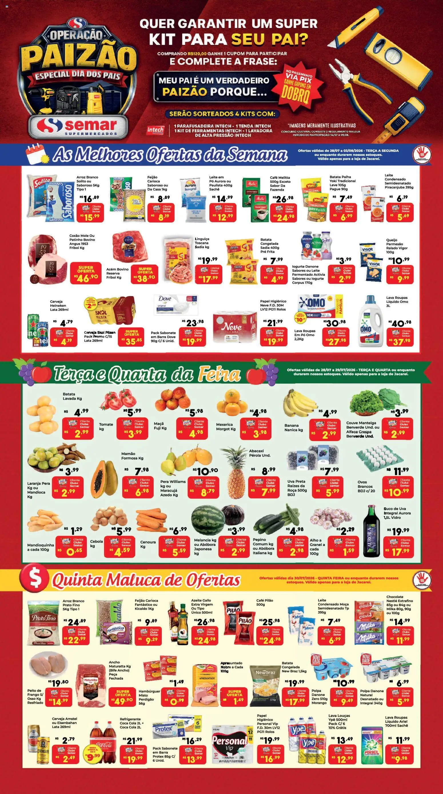 Pré-Visualização do folheto "Semar Supermercado - Ofertas da semana" da loja Semar Supermercado válido a partir de 28/07/2026