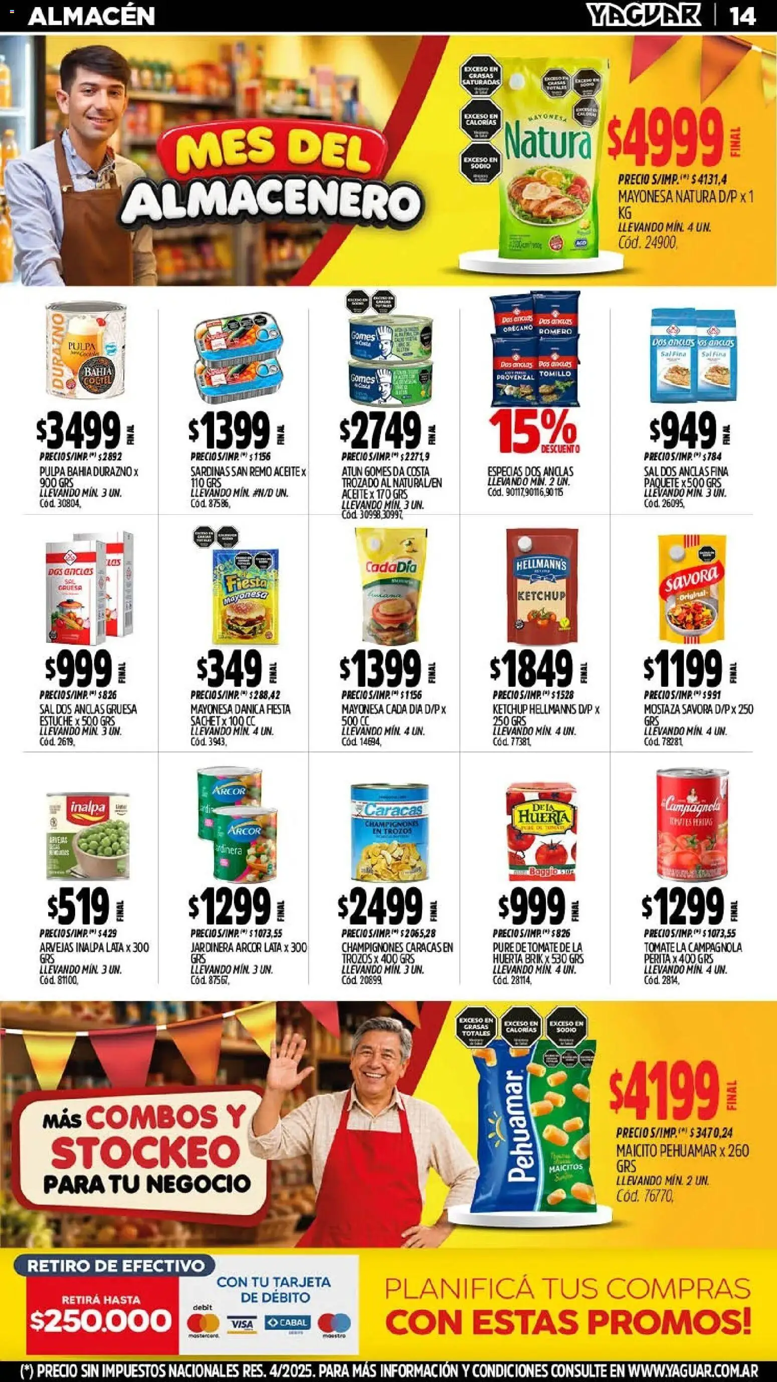 Vista previa del folleto de la tienda Yaguar válido desde el 28/09/2026 - Mostaza, Aceite, Durazno, Sal, Mayonesa, Pure de Tomate, Puré, Orégano