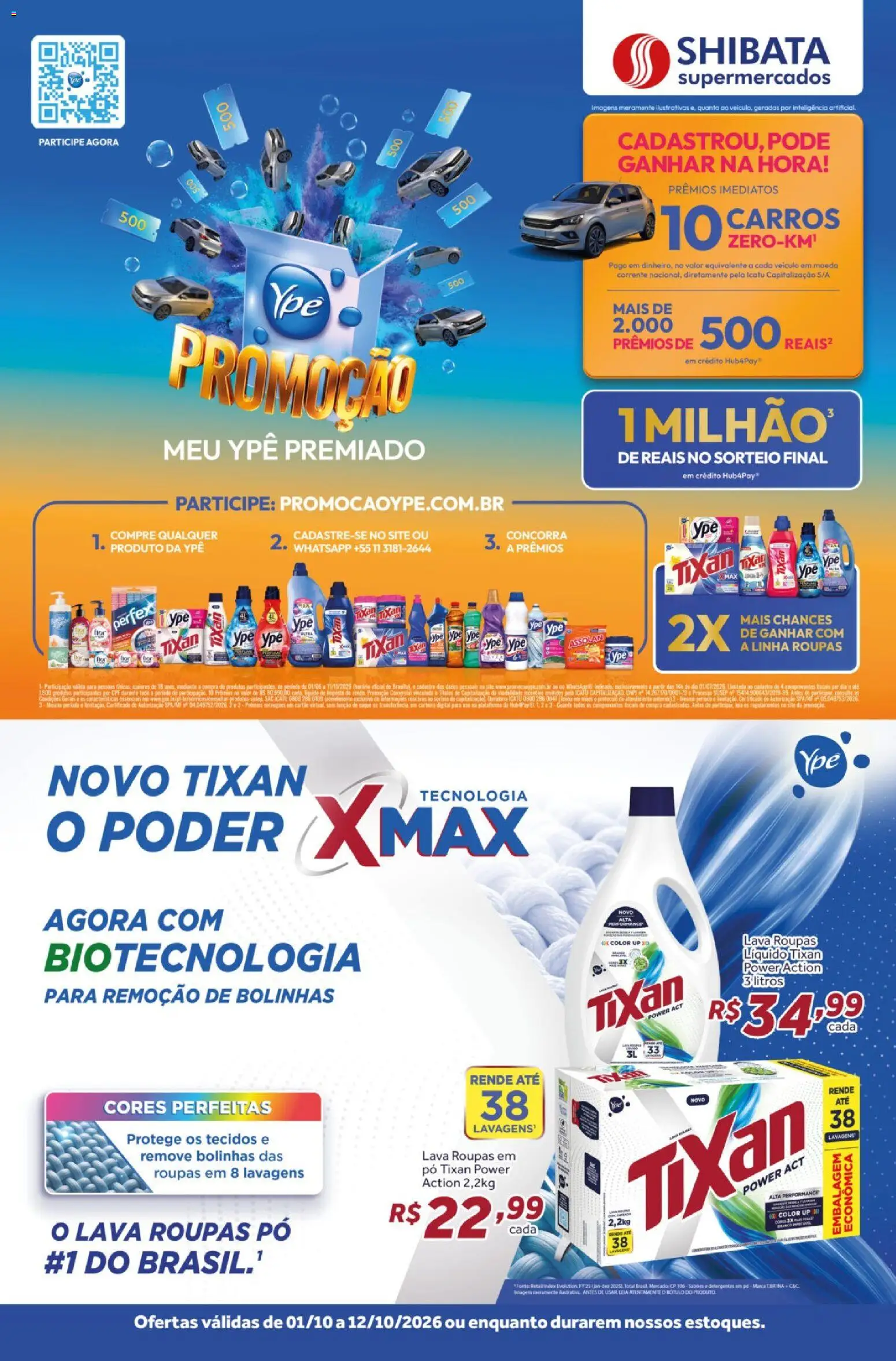 Pré-Visualização do folheto "Shibata ofertas Ypê" da loja Shibata válido a partir de 01/10/2026 - Roupas, Pó