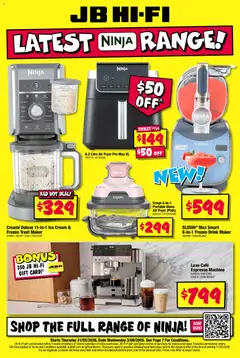 Preview of catalogue JB Hi-Fi Latest Ninja Range from shop JB Hi-Fi valid 21/05/2026