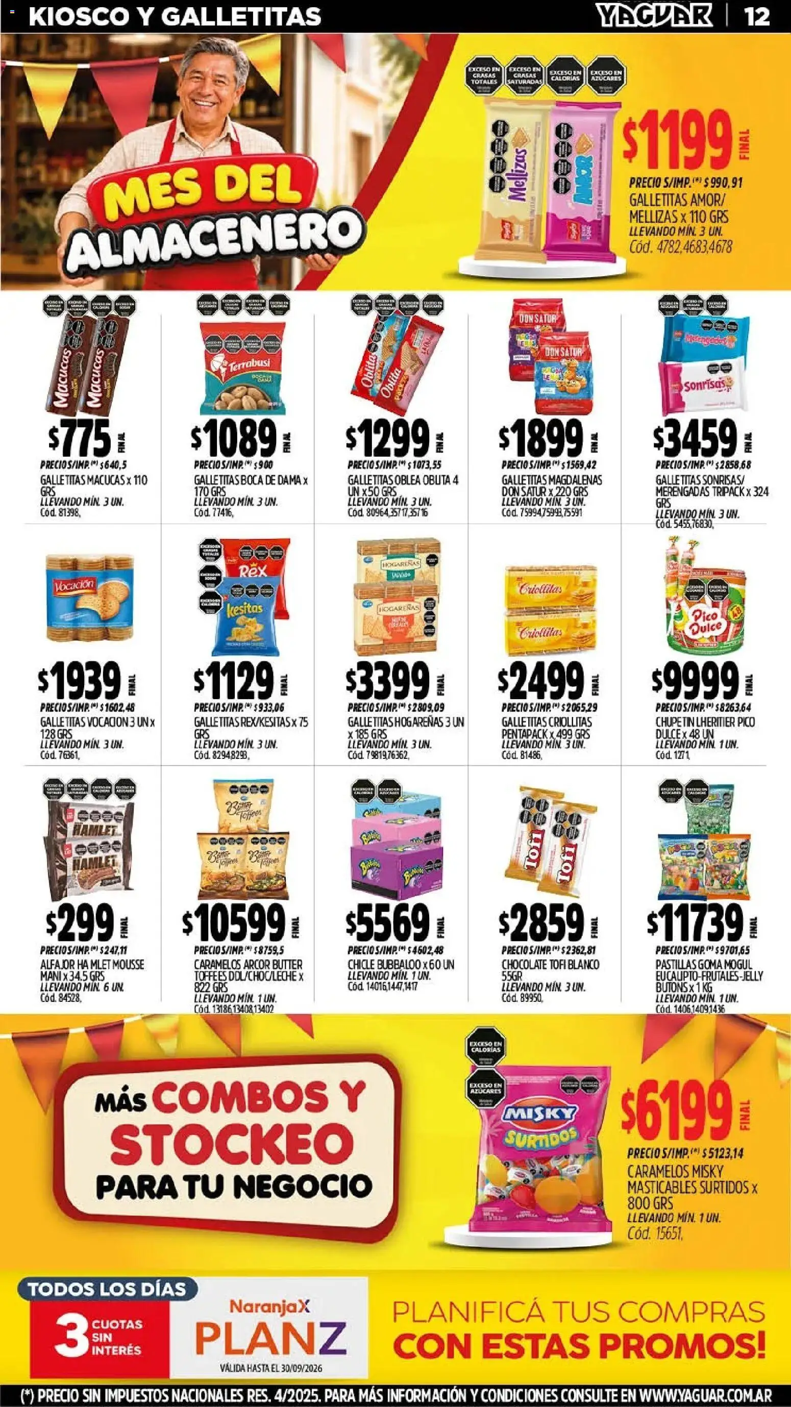 Vista previa del folleto de la tienda Yaguar válido desde el 28/09/2026 - Chocolate, Alfajor, Galletitas, Mani, Pico, Dulce, Mousse, Chicle