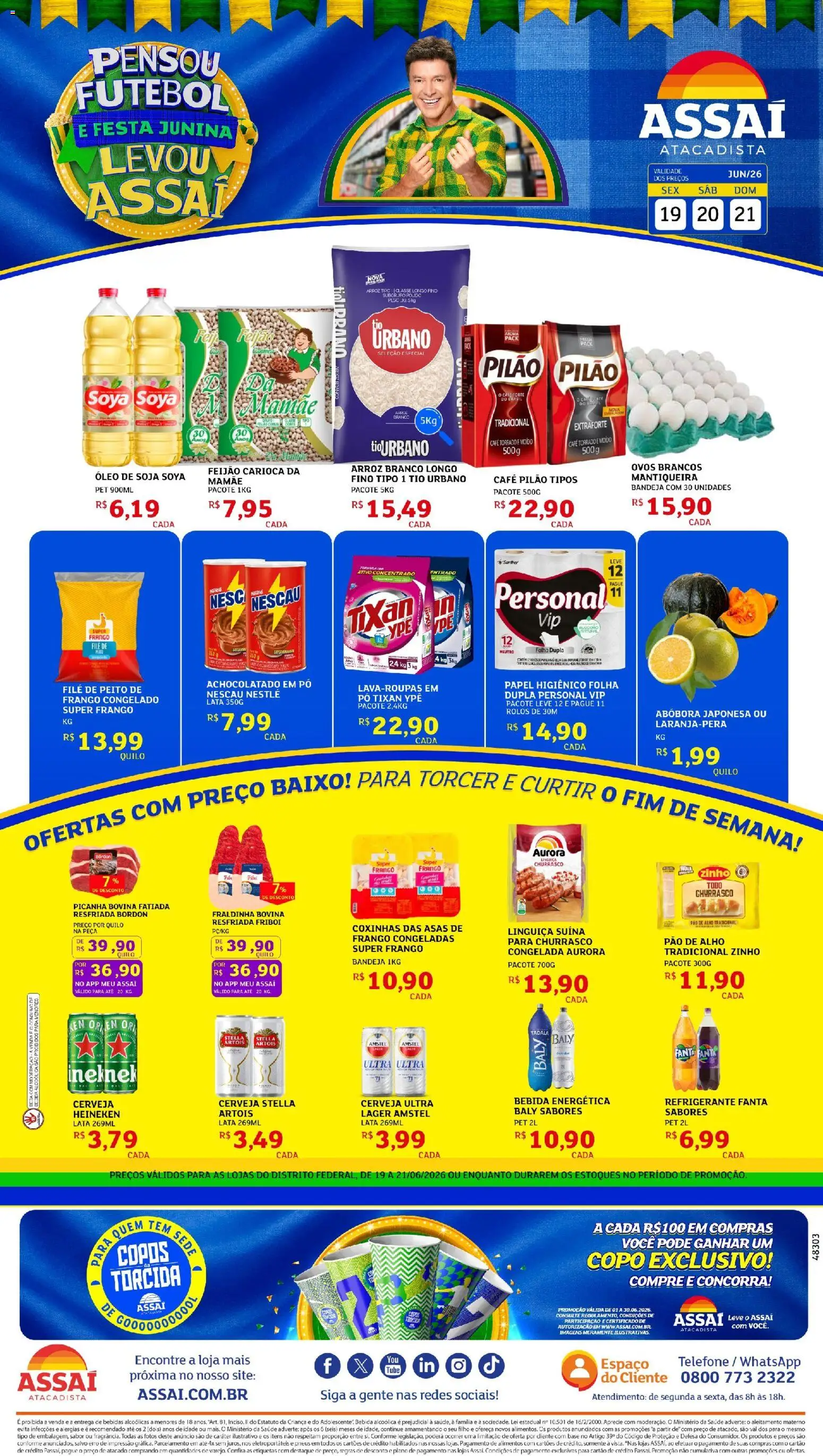Pré-Visualização do folheto "Assaí Atacadista ofertas - DF" da loja Assaí Atacadista válido a partir de 19/06/2026