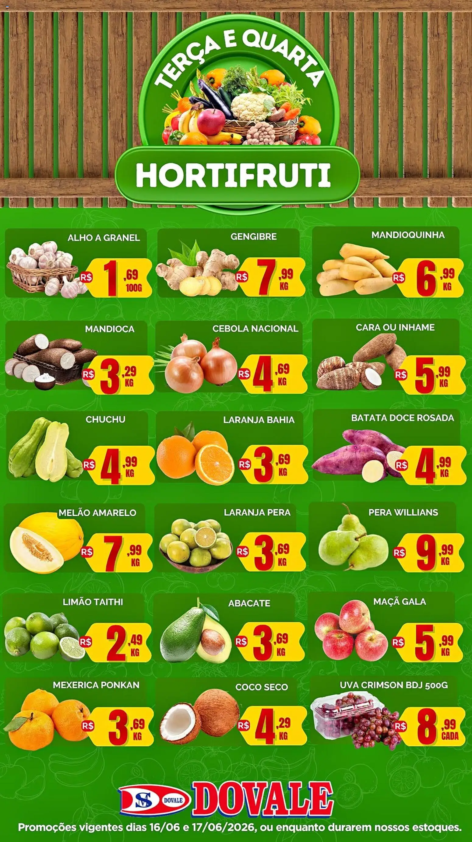 Pré-Visualização do folheto "Dovale ofertas Hortifruti" da loja Dovale válido a partir de 16/06/2026