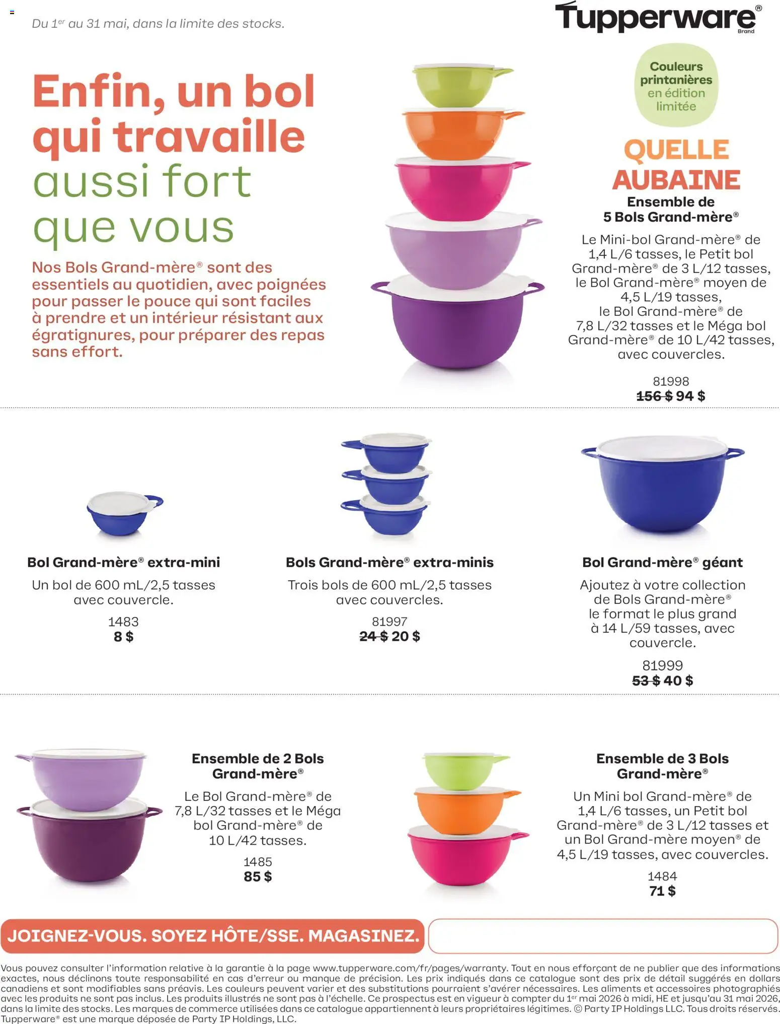 Preview of leaflet Tupperware circulaire from shop Tupperware is valid from May 01, 2026