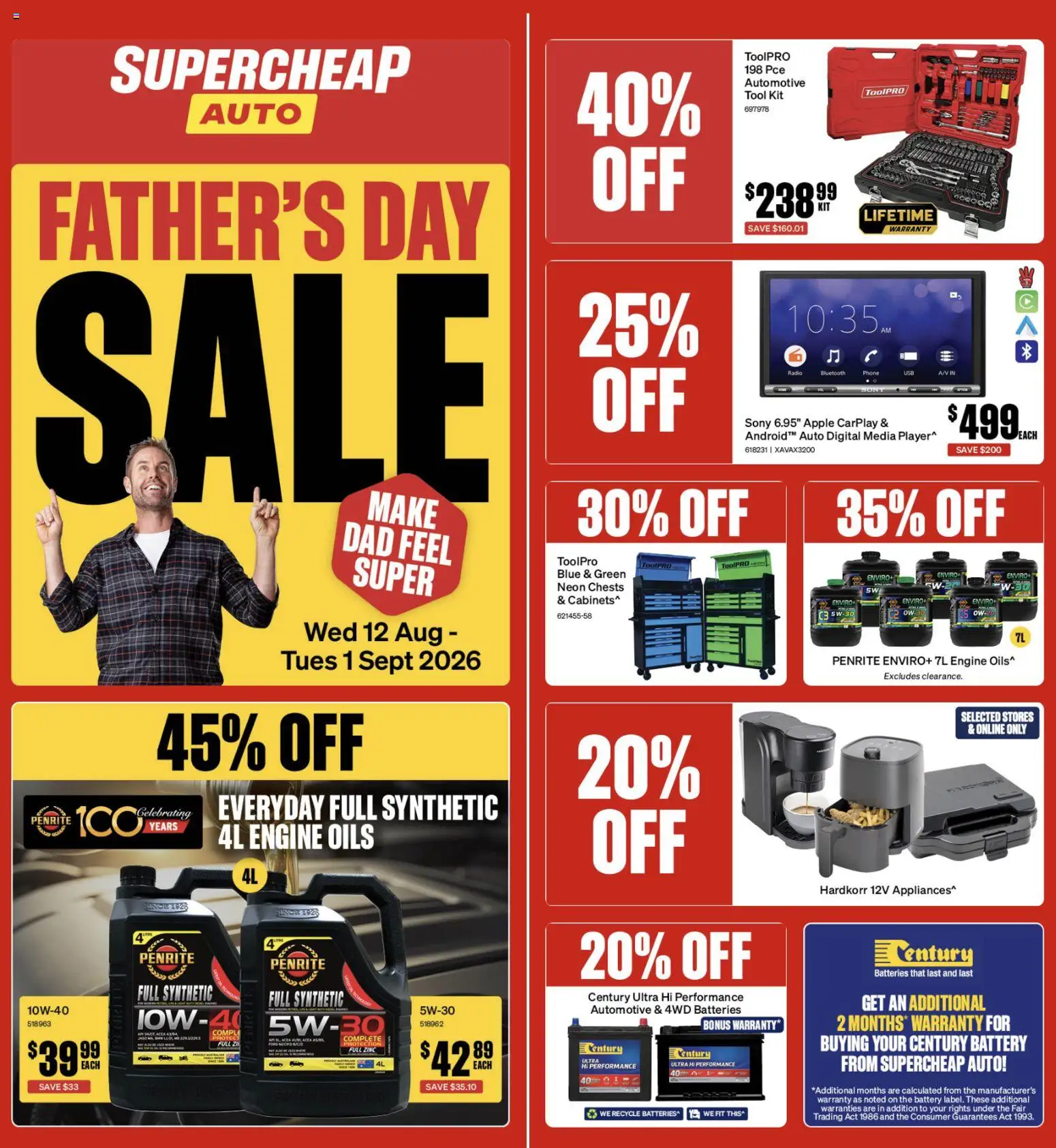 Preview of catalogue Supercheap Auto catalogue from shop Supercheap Auto valid 12 Aug 2026