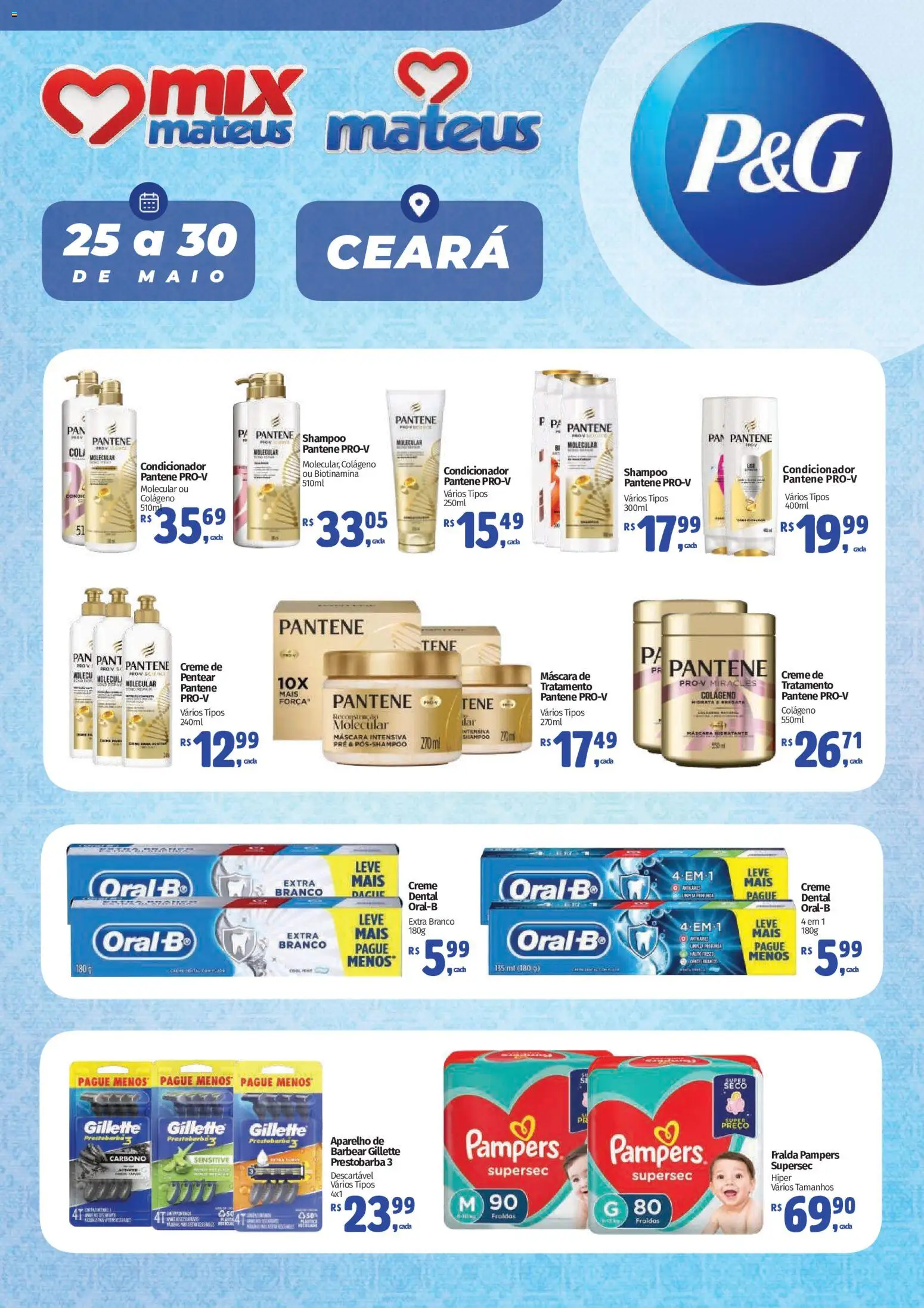 Pré-Visualização do folheto "Mateus ofertas P&G" da loja Mateus válido a partir de 25/05/2026