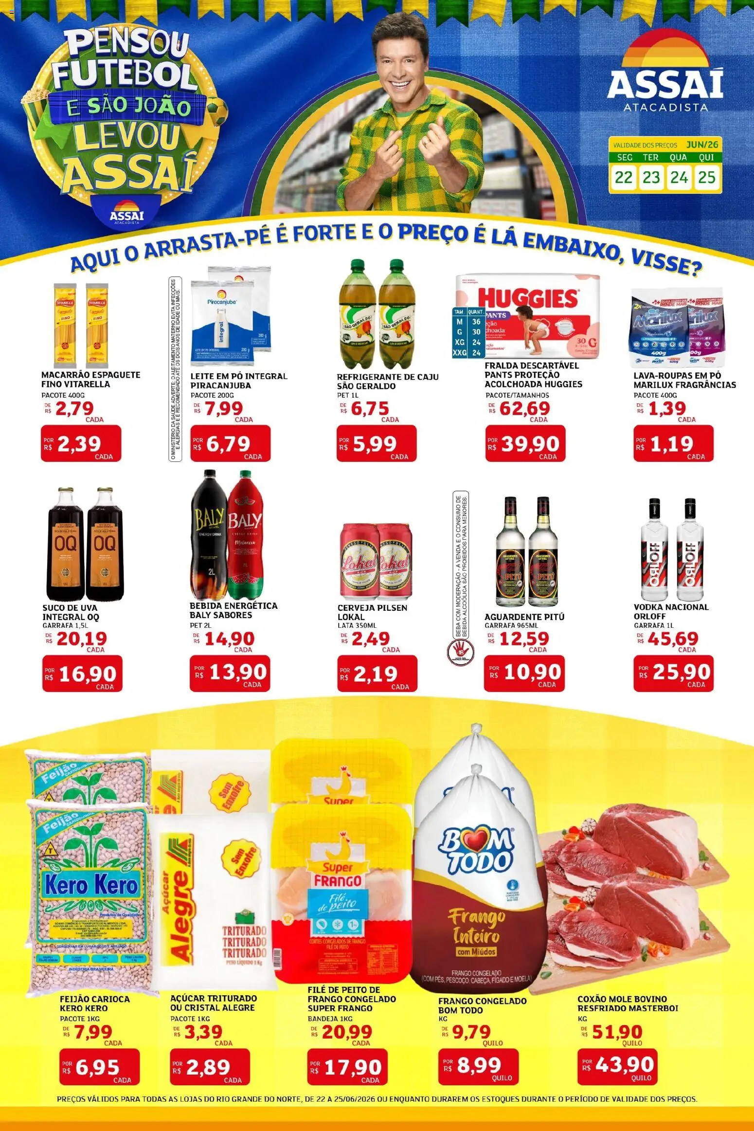 Pré-Visualização do folheto "Assaí Atacadista ofertas - RN" da loja Assaí Atacadista válido a partir de 22/06/2026