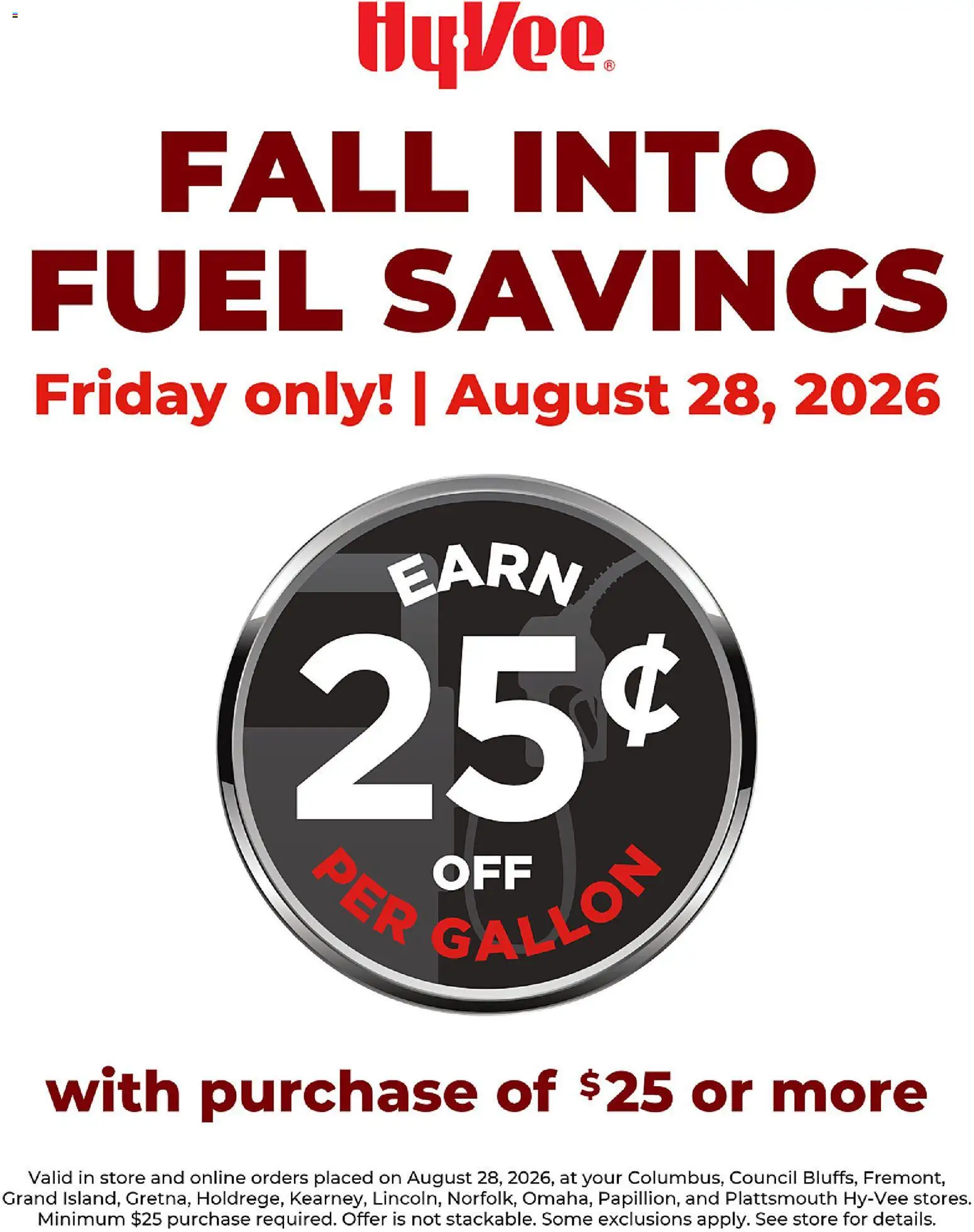 Ad Preview of HyVee HyVee Fall Into Fuel Savings from 08/28/2026