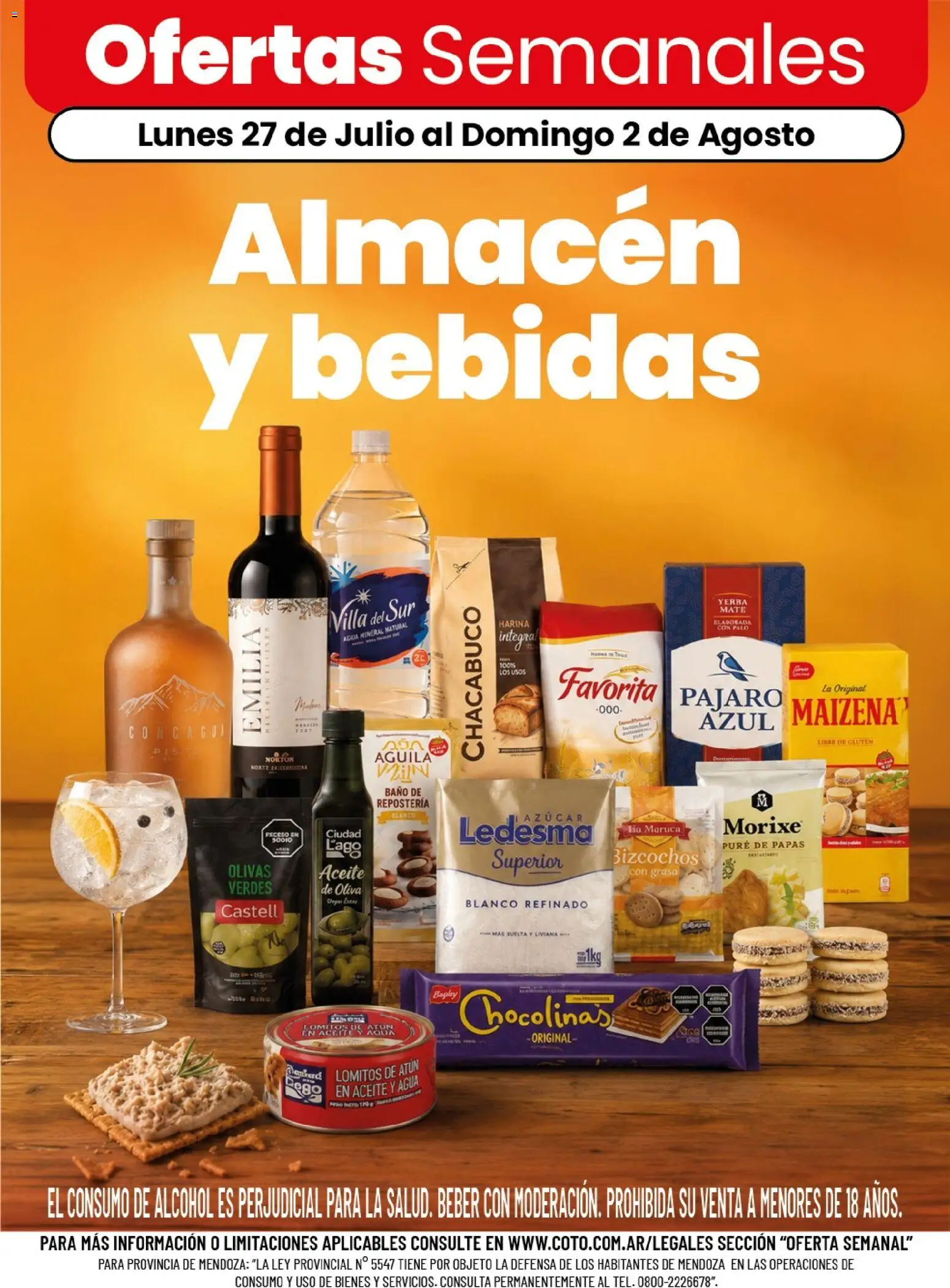 Vista previa del folleto de la tienda Coto válido desde el 27/07/2026 - Papas, Agua, Baño, Yerba, Azucar, Aceite, Atún, Bizcochos