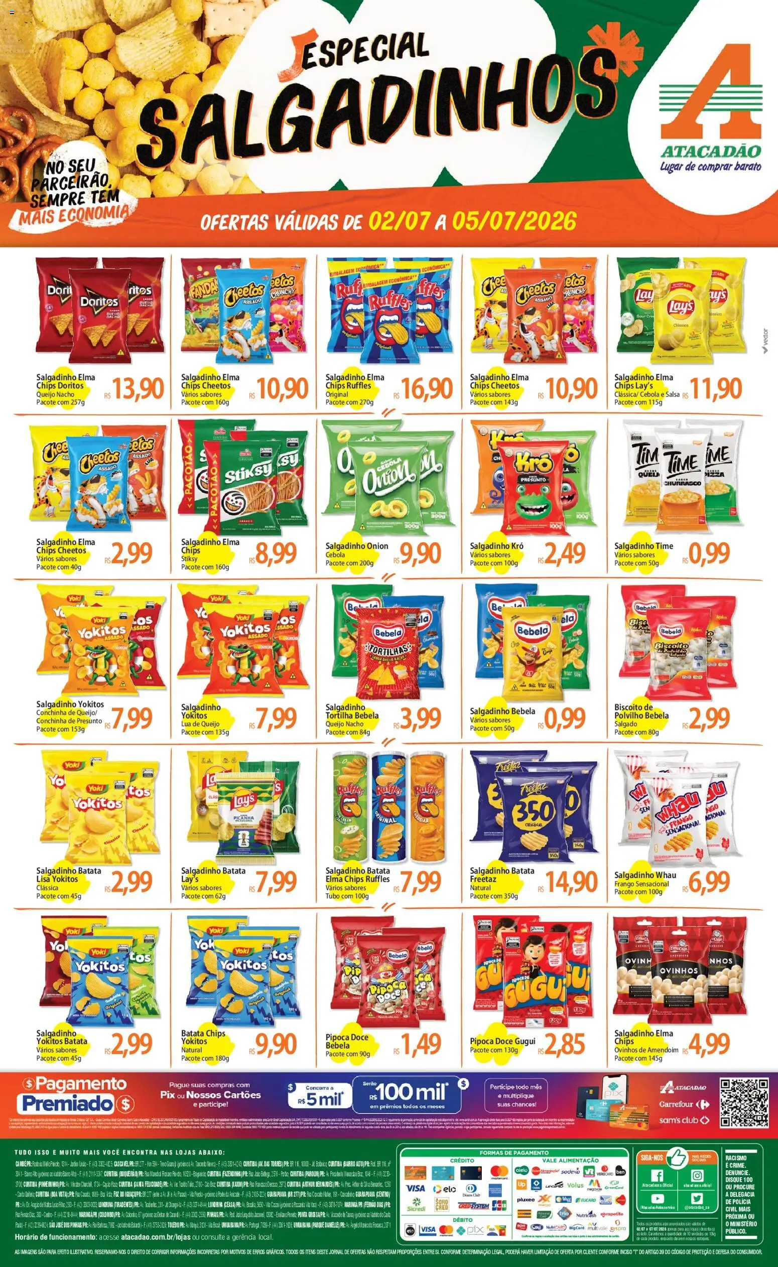Pré-Visualização do folheto "Atacadão ofertas - PR" da loja Atacadão válido a partir de 02/07/2026 - Picanha, Pipoca, Queijo, Doce, Batata, Elma Chips, Salsa, Polvilho