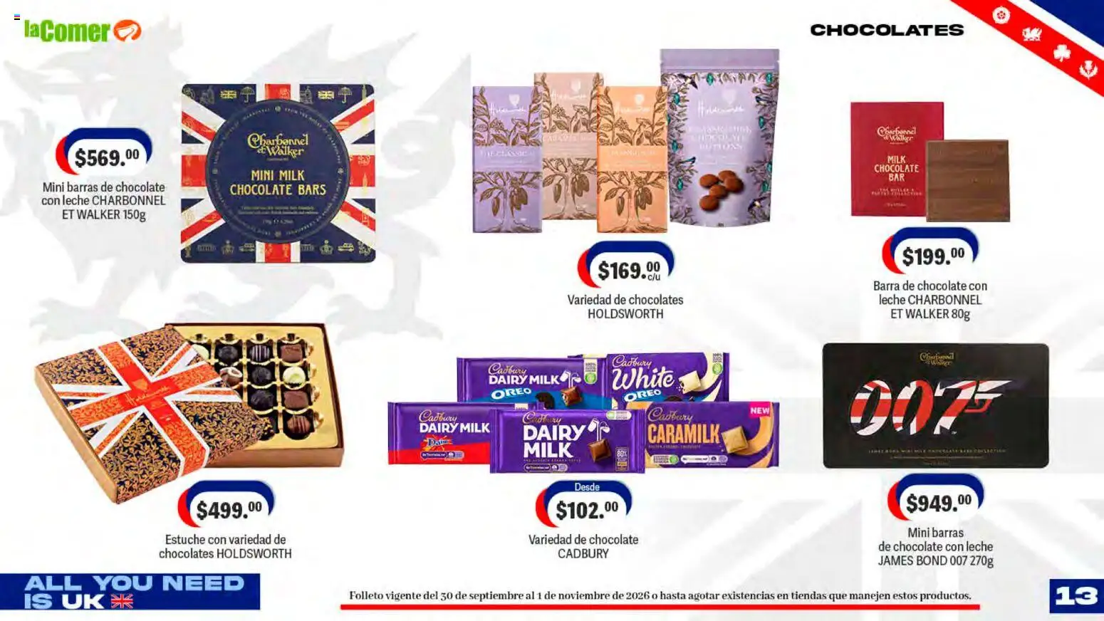 Vista previa las ofertas de la tienda La Comer - La Comer folleto desde el 30/09/2026 - Chocolate, Leche, Oreo, Barra, Estuche, Barra de chocolate