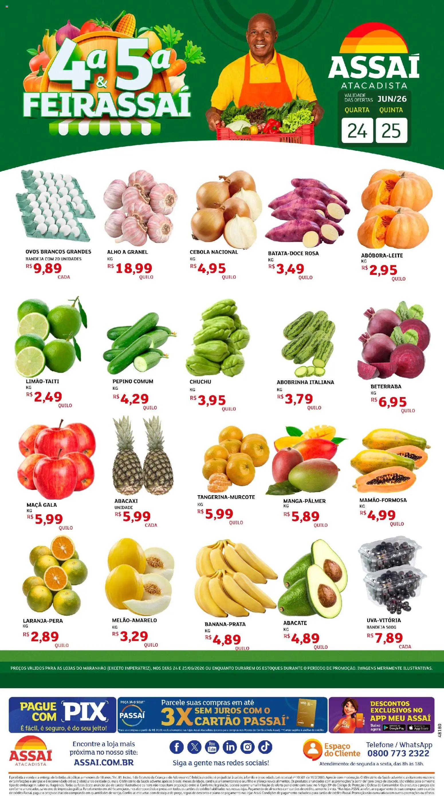 Pré-Visualização do folheto "Assaí Atacadista ofertas - MA" da loja Assaí Atacadista válido a partir de 24/06/2026